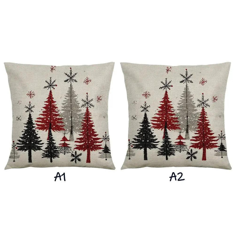 Cotton Throw Covers, Beige Snowflake Design, 40.64x45.72 cm Single-Sided Printed Pink and White by House Of Avana