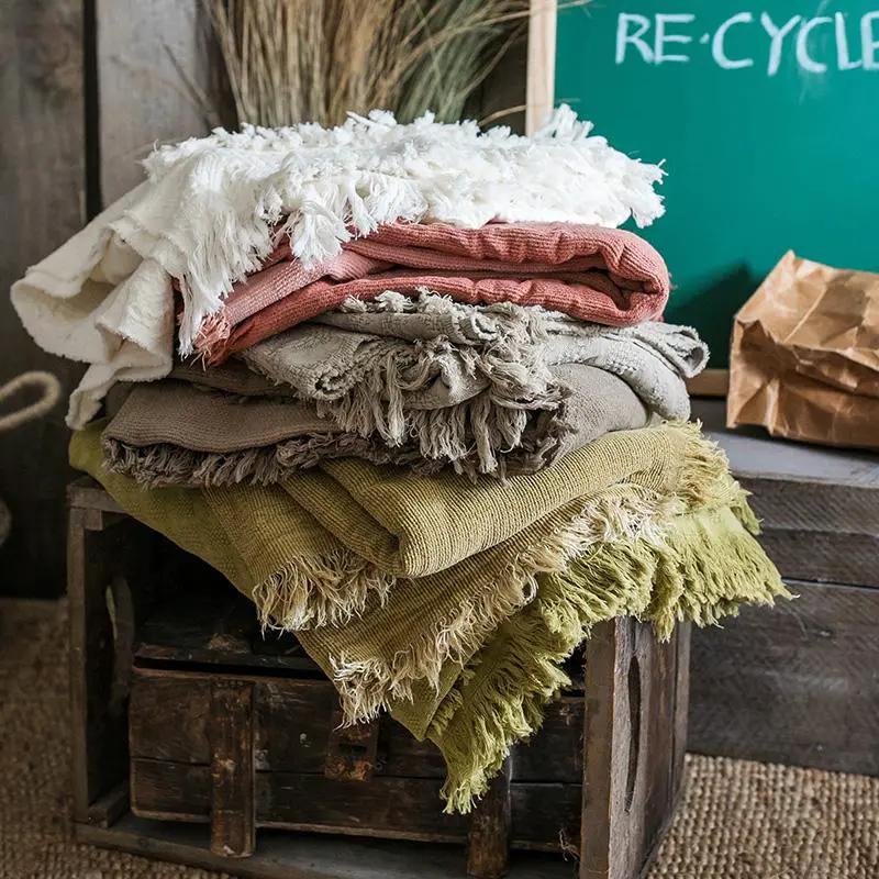 Cotton Throw Sofa Blanket by RusticReach