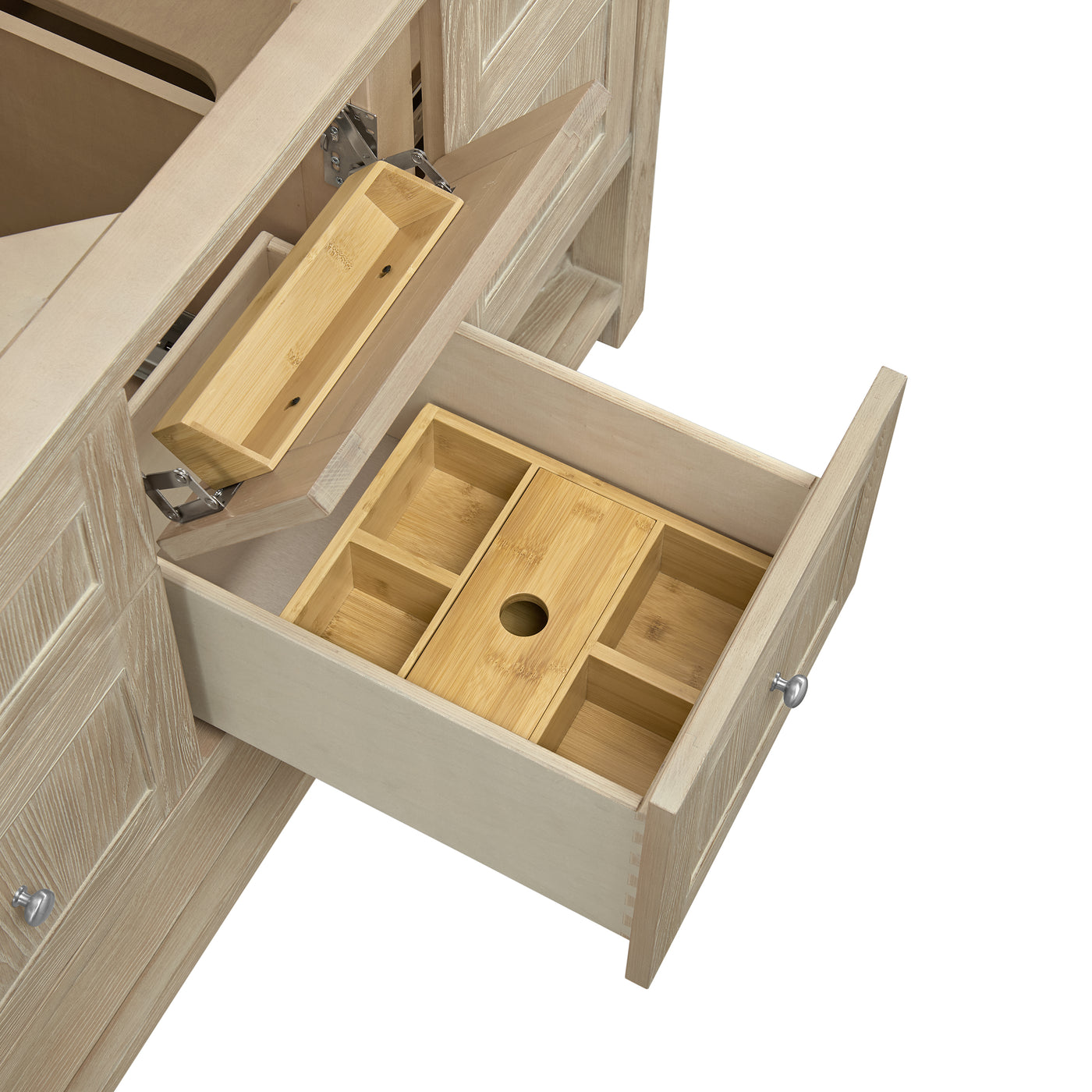 James Martin Breckenridge 60" Double Bathroom Vanity, Whitewashed Oak, view 22