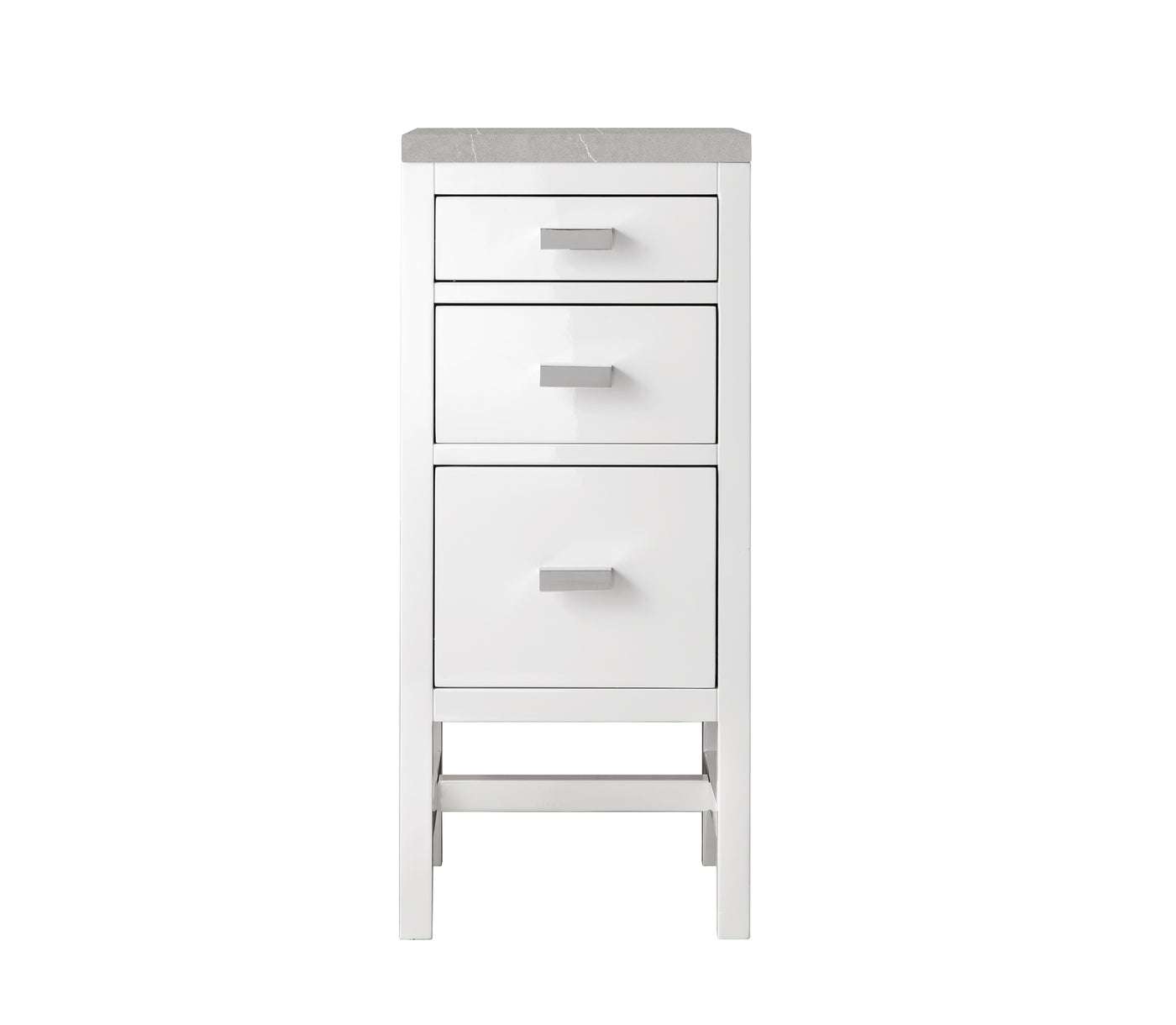 James Martin Addison 15" Base Cabinet, Glossy White with Eternal Serena countertop