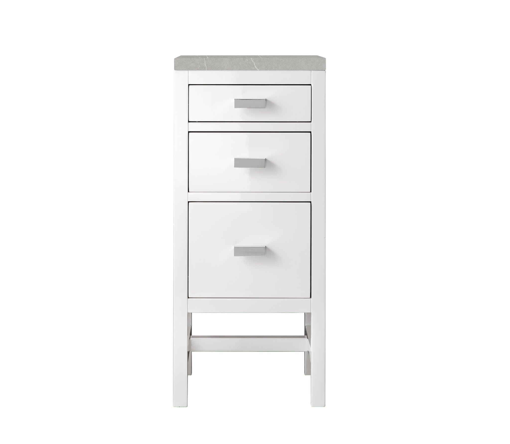 James Martin Addison 15" Base Cabinet, Glossy White with Eternal Serena countertop
