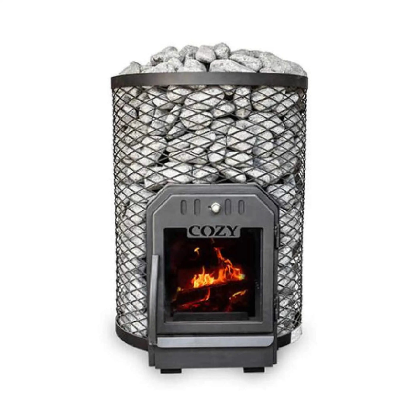 Cozy Heat O Floor Mount Wood-Burning Sauna Stove With Sauna Stones [COZY O] (SAK19475) by SAKSBY WHOLESALE