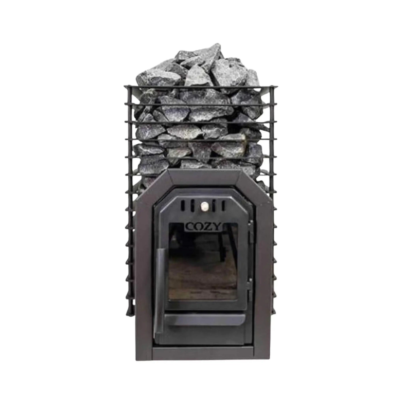 Cozy Heat Quattro Thru-Wall Square Style Sauna Stove With Sauna Stones [COZY QUATTRO TW] (SAK81754) by SAKSBY WHOLESALE