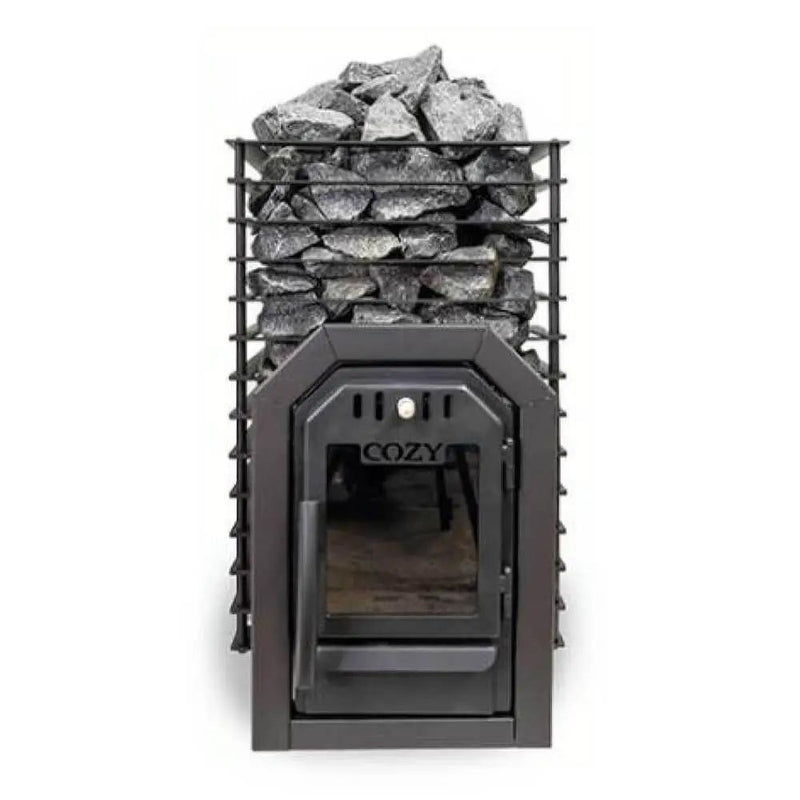 Cozy Heat Quattro Thru-Wall Square Style Sauna Stove With Sauna Stones [COZY QUATTRO TW] (SAK81754) by SAKSBY WHOLESALE