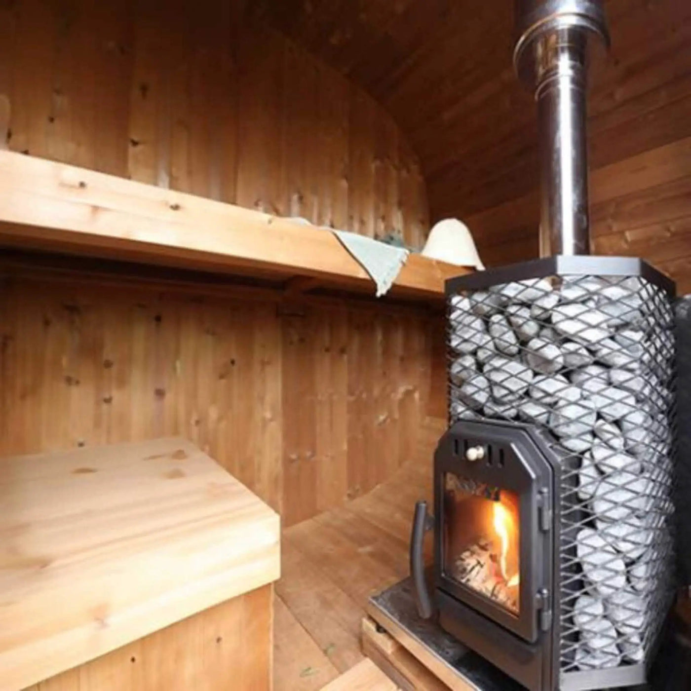 Cozy Heat Wood-Burning Floor Mount Sauna Stove With Chimney Kit And Sauna Stones [COZY] (SAK57382) by SAKSBY WHOLESALE