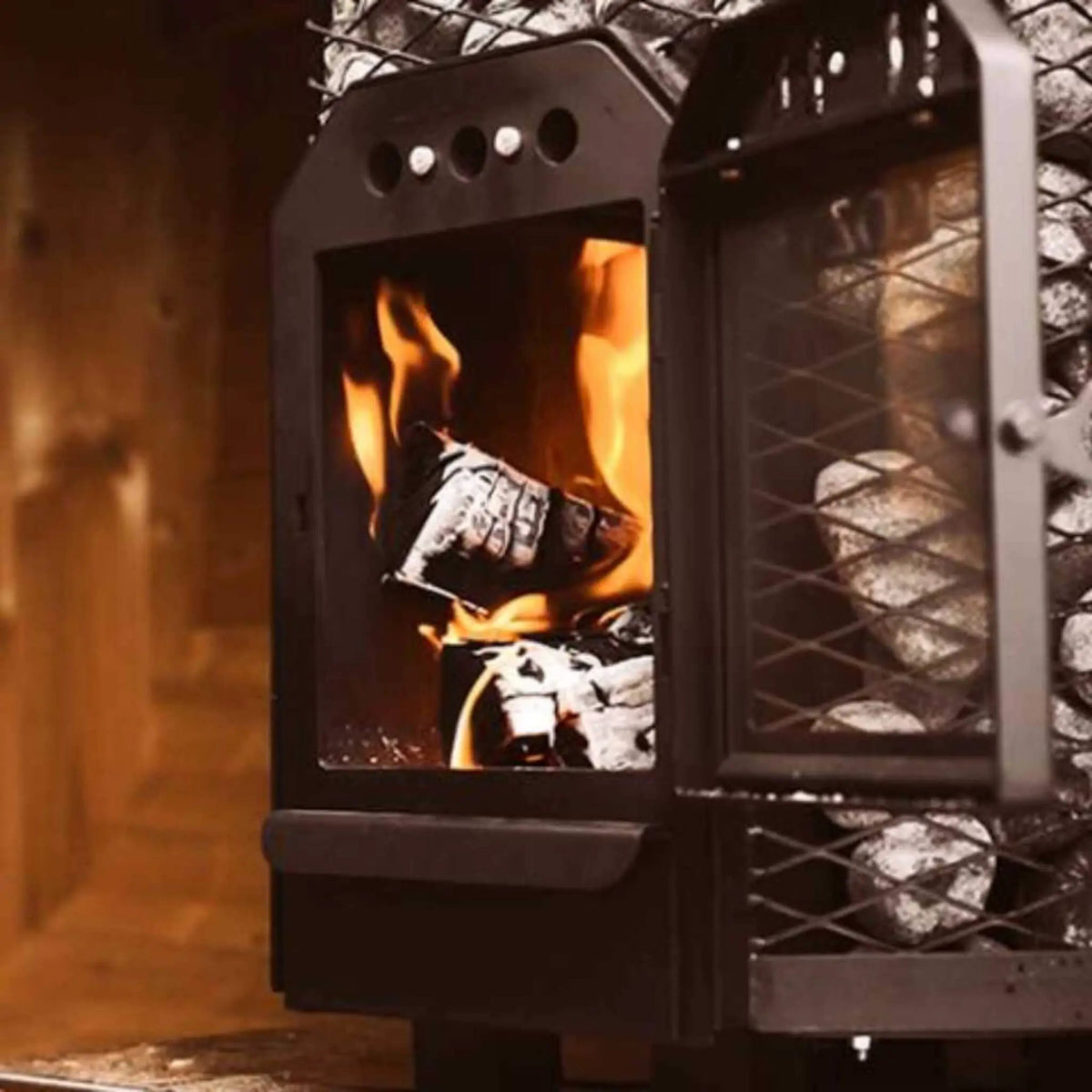 Cozy Heat Wood-Burning Floor Mount Sauna Stove With Chimney Kit And Sauna Stones [COZY] (SAK57382) by SAKSBY WHOLESALE