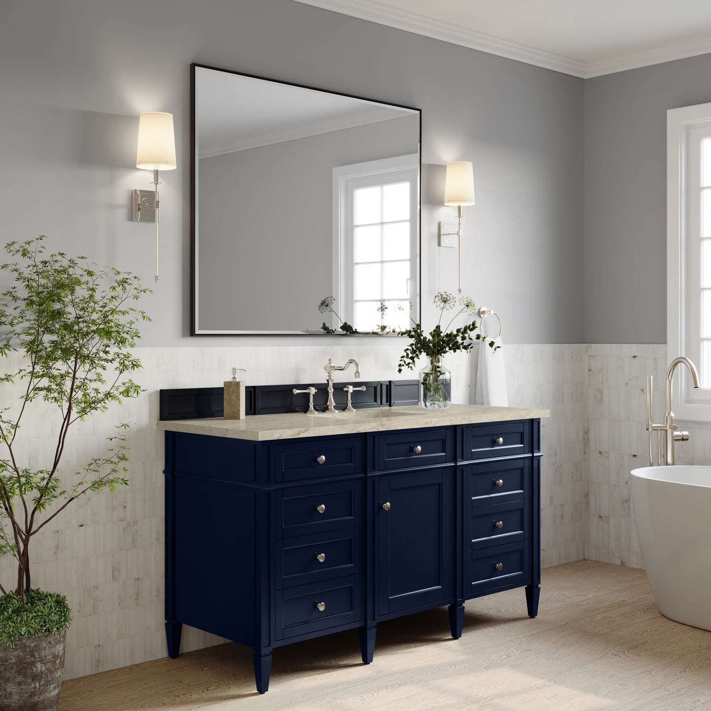 James Martin Brittany 60" Single Bathroom Vanity, Victory Blue, view 39