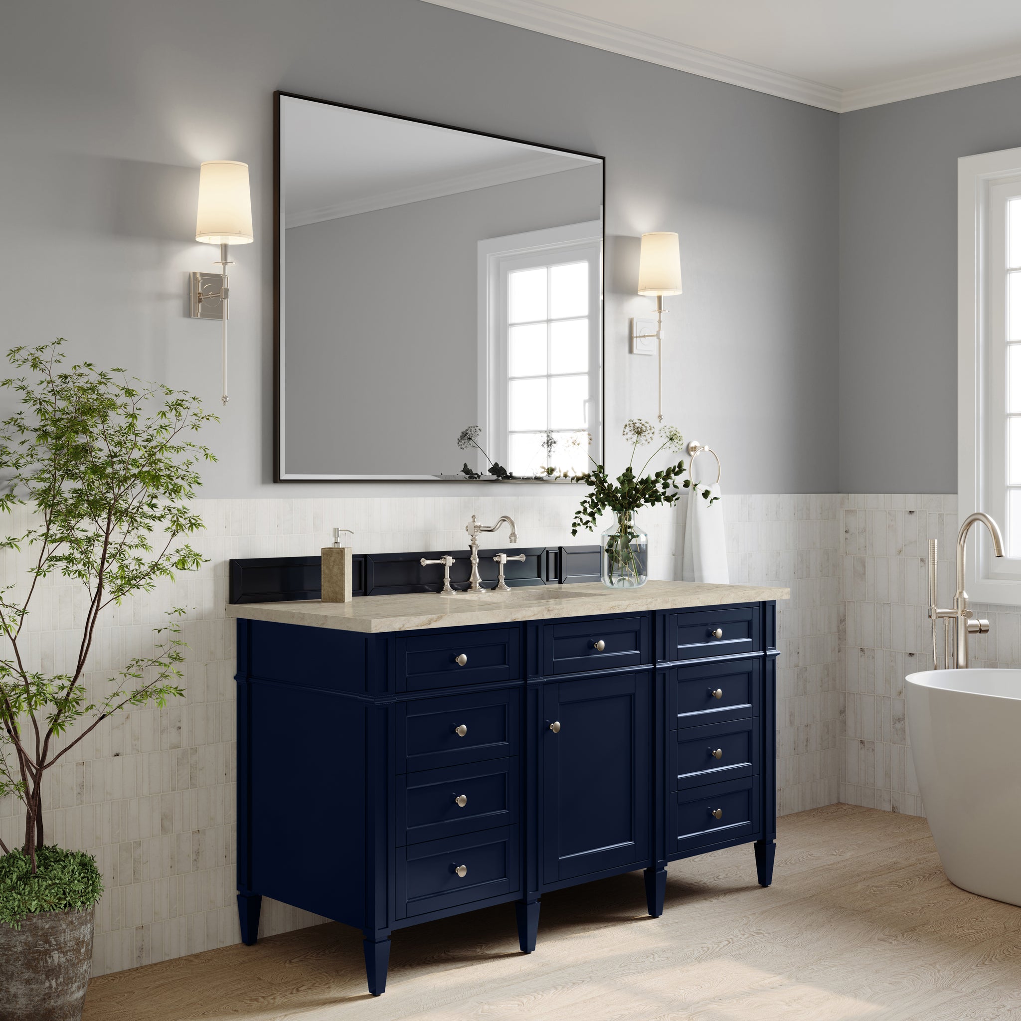 James Martin Brittany 60" Single Bathroom Vanity, Victory Blue, view 39