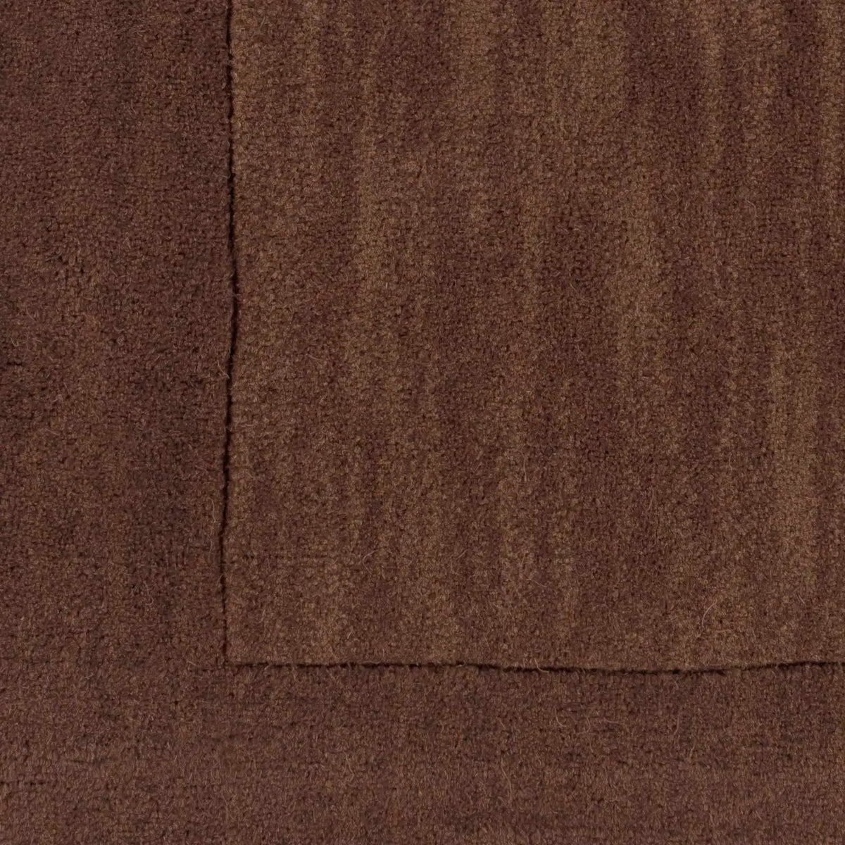 Bordered Solid Brown Wool Rug, sample swatch