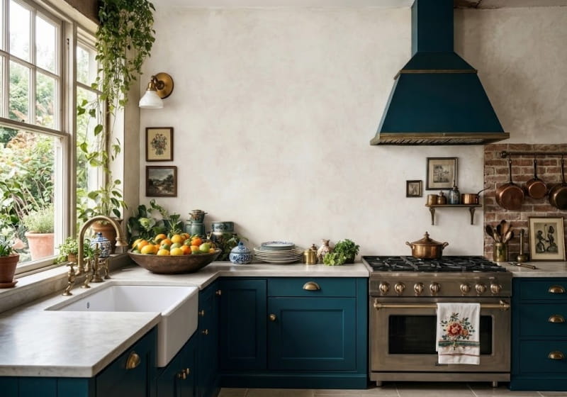 Crema Luna Honed Limestone Slab Random room scene