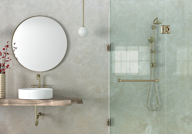 Crema Marfil Polished Marble Slab Random 1 1/4 room scene 3