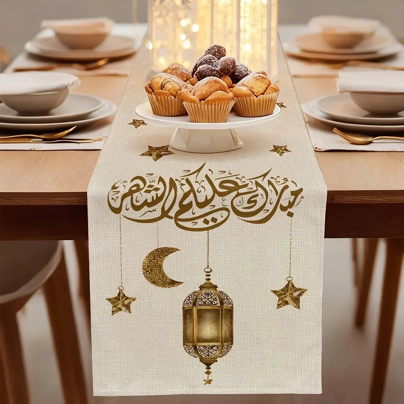 Crescent Table Runner - Islamic Ramadan Decor by House Of Avana