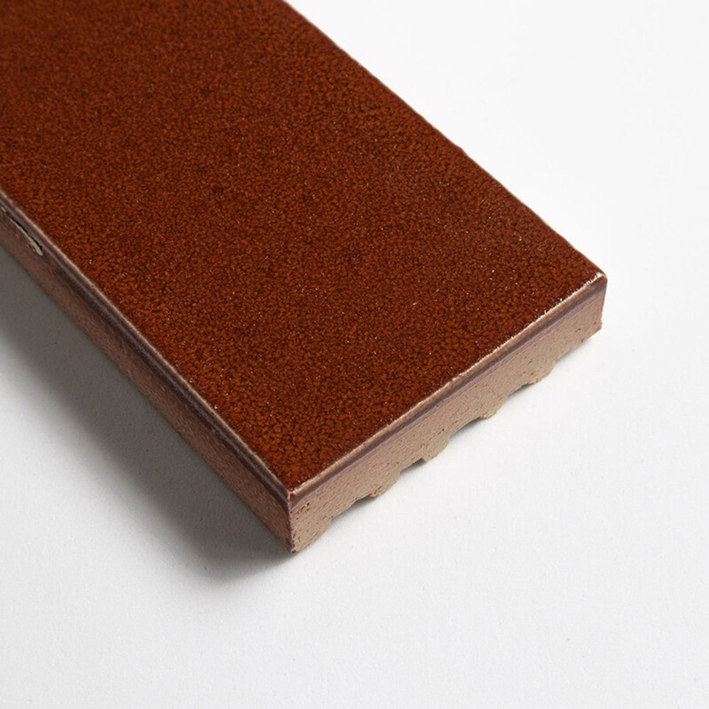 Crimson Leather Subway Glazed Terracotta Tiles 2 1/4x7 9/16 Thin Brick Leather 2x8 Tiles — 2