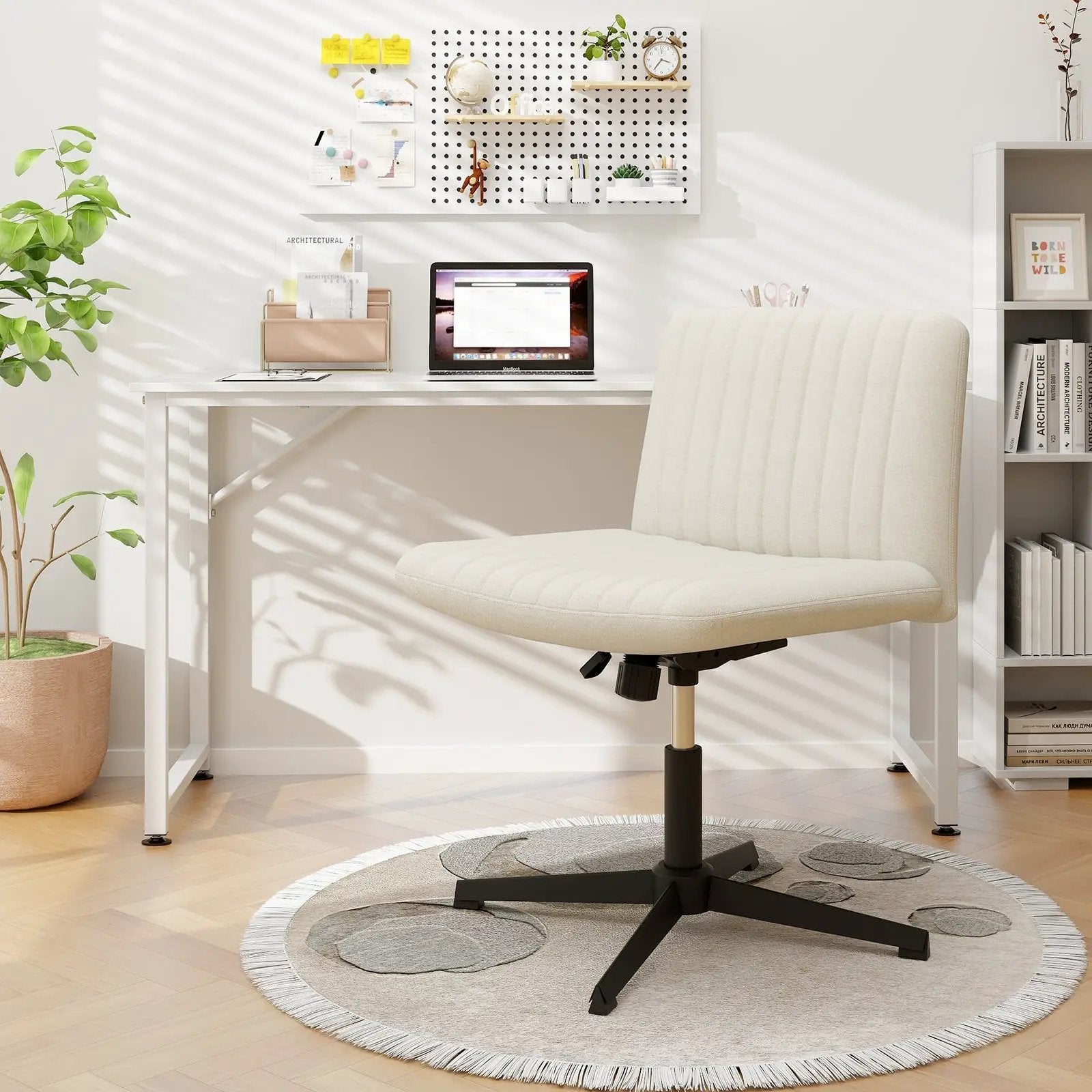 Criss Cross Legged Chair No Wheels 120¬∞ Rocking Adjustable Height by DirectDeals