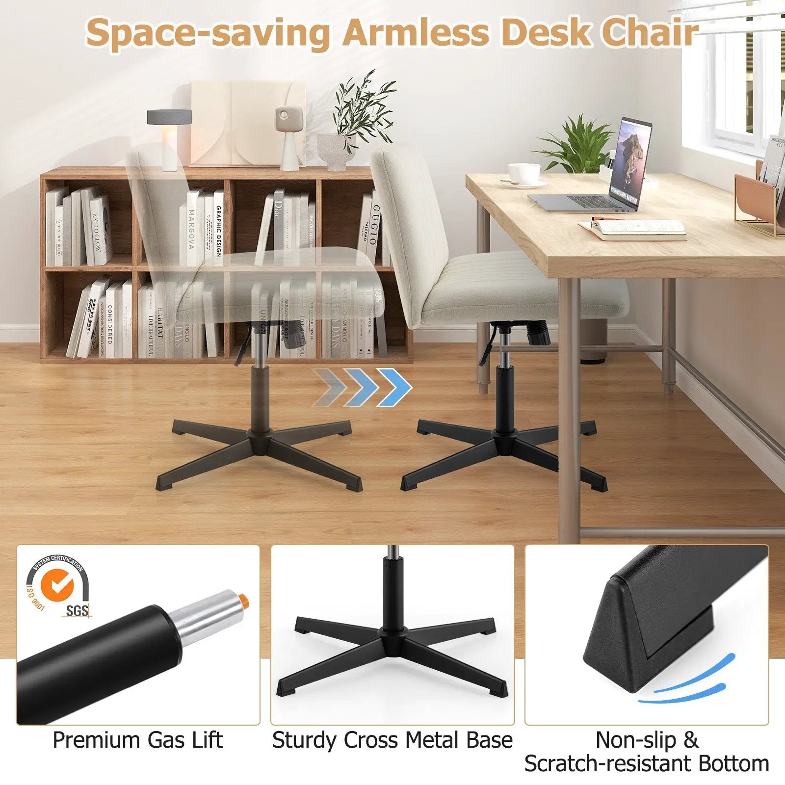 Criss Cross Legged Chair No Wheels 120¬∞ Rocking Adjustable Height by DirectDeals