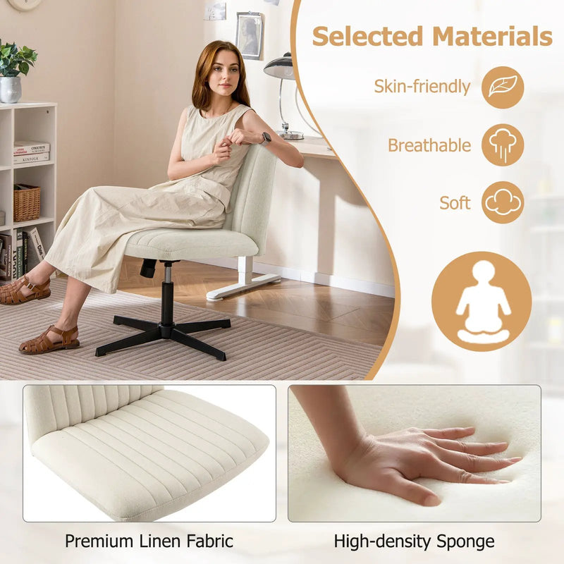 Criss Cross Legged Chair No Wheels 120¬∞ Rocking Adjustable Height by DirectDeals