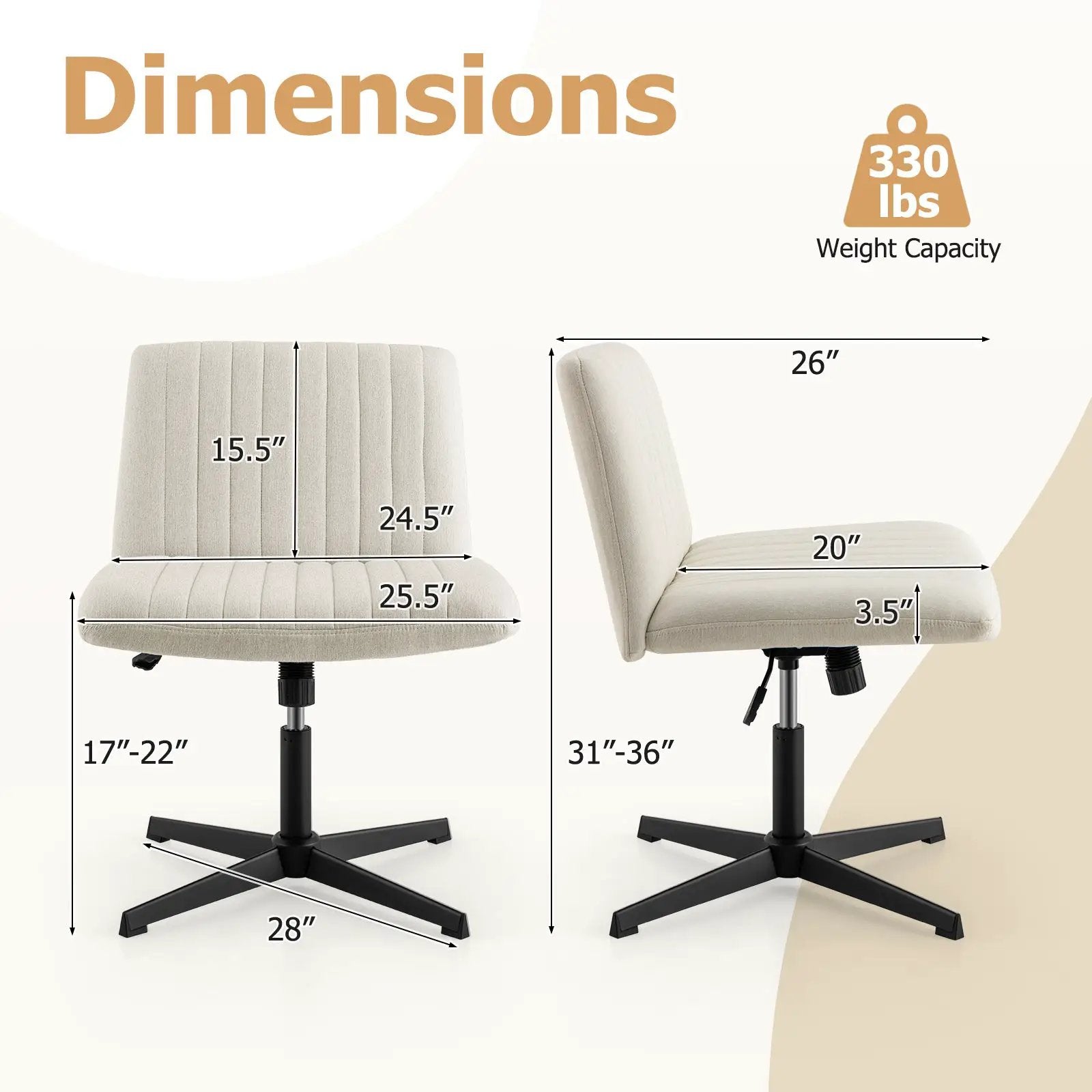Criss Cross Legged Chair No Wheels 120¬∞ Rocking Adjustable Height by DirectDeals