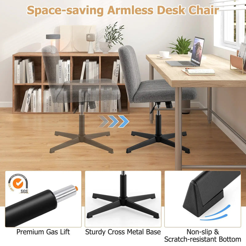 Criss Cross Legged Chair No Wheels 120¬∞ Rocking Adjustable Height by DirectDeals