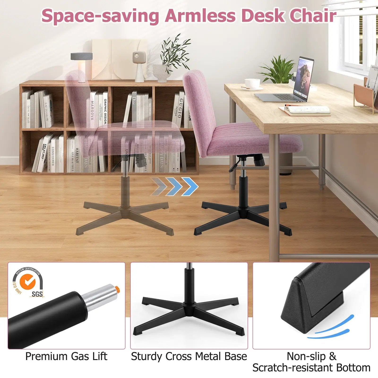 Criss Cross Legged Chair No Wheels 120¬∞ Rocking Adjustable Height by DirectDeals