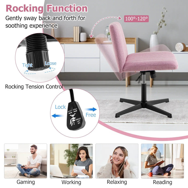 Criss Cross Legged Chair No Wheels 120¬∞ Rocking Adjustable Height by DirectDeals