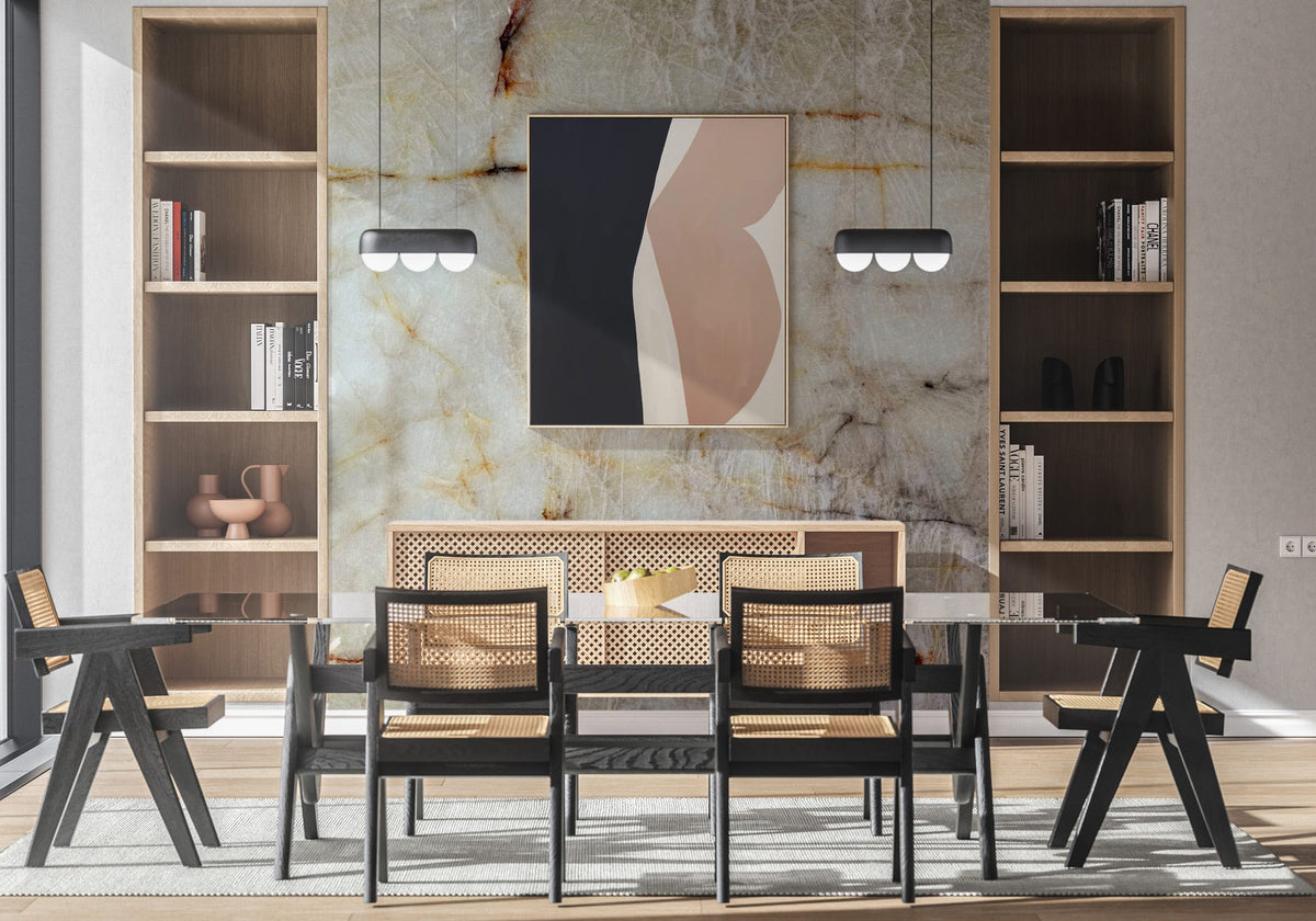 Cristallo Polished Quartzite Slab Random room scene