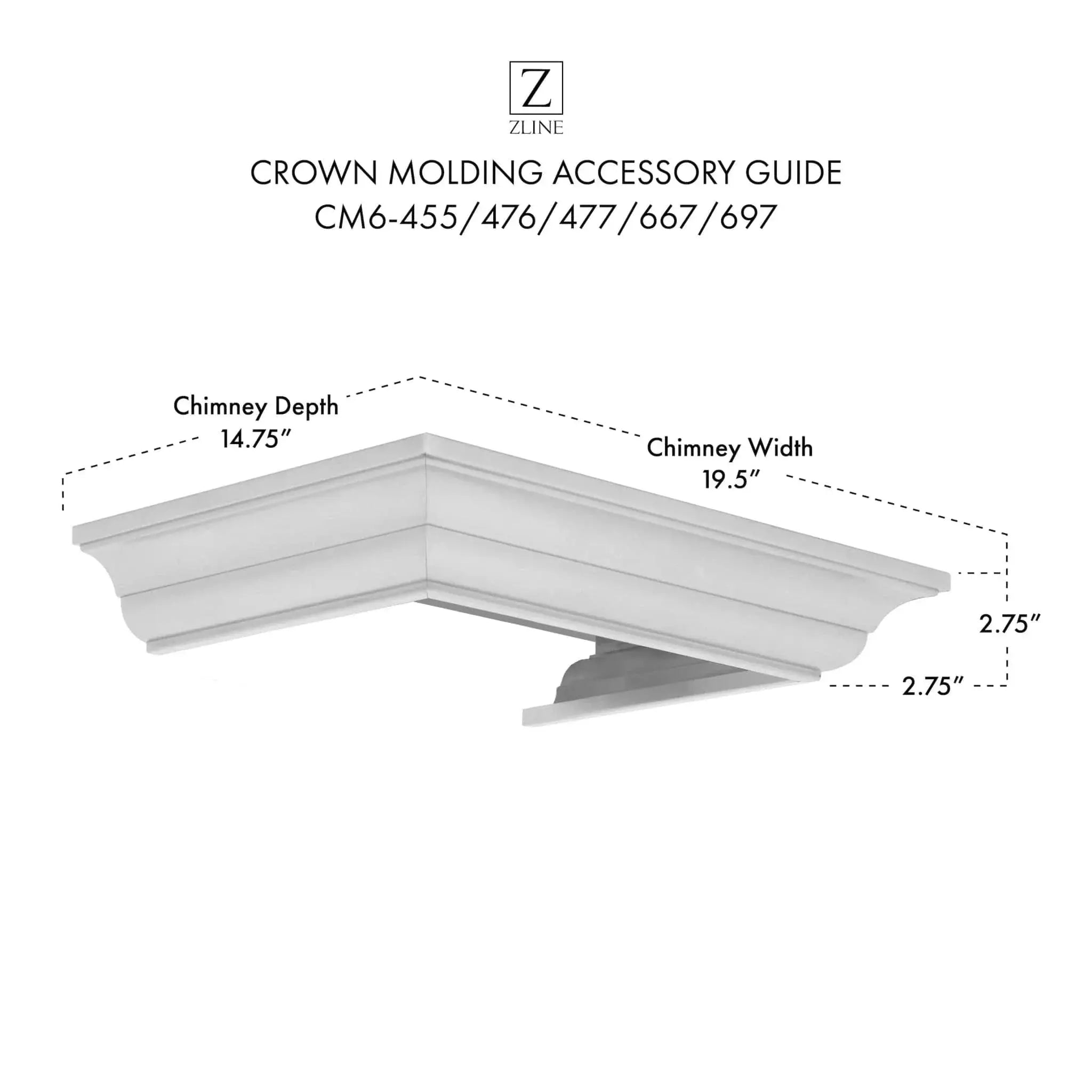 Crown Molding 6 Wall Range Hood Stainless, CM6-455/476/477/667/697 by Farmhouse Kitchen and Bath