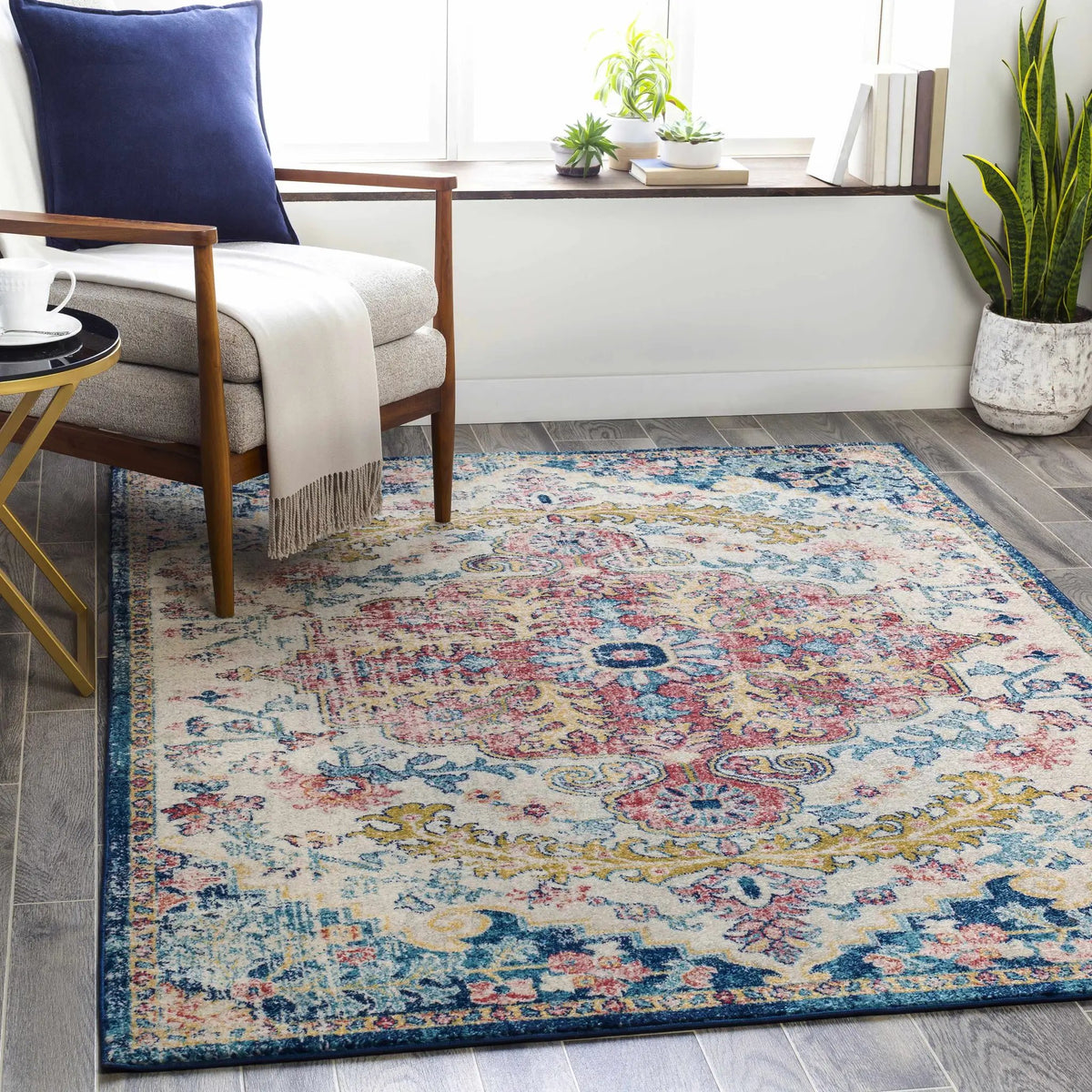 Corrimal Area Rug, installed in a room
