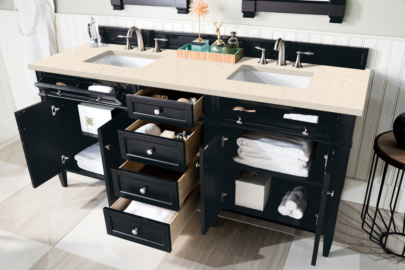 James Martin Brittany 72" Double Bathroom Vanity, Black Onyx, view 24