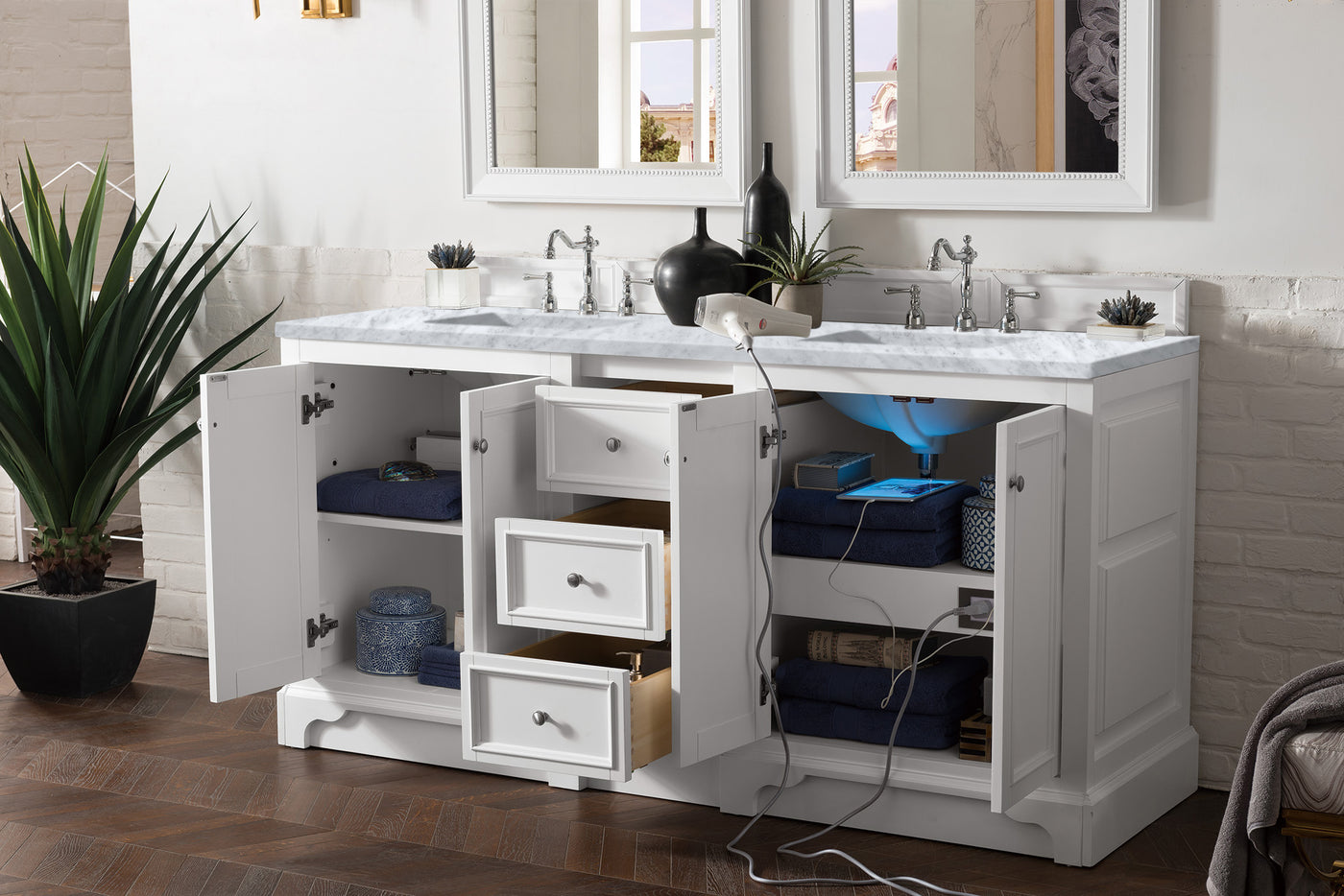 James Martin De Soto 72" Double Bathroom Vanity, Bright White, view 35
