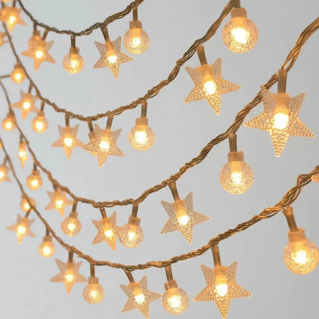 Crystal Glass String Lights with Bubble Balls by House Of Avana