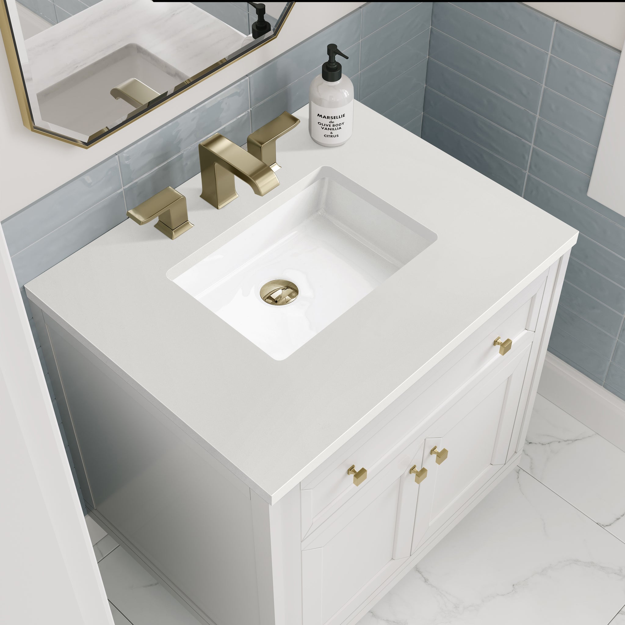 James Martin Chicago 30" Single Bathroom Vanity, Glossy White, view 40