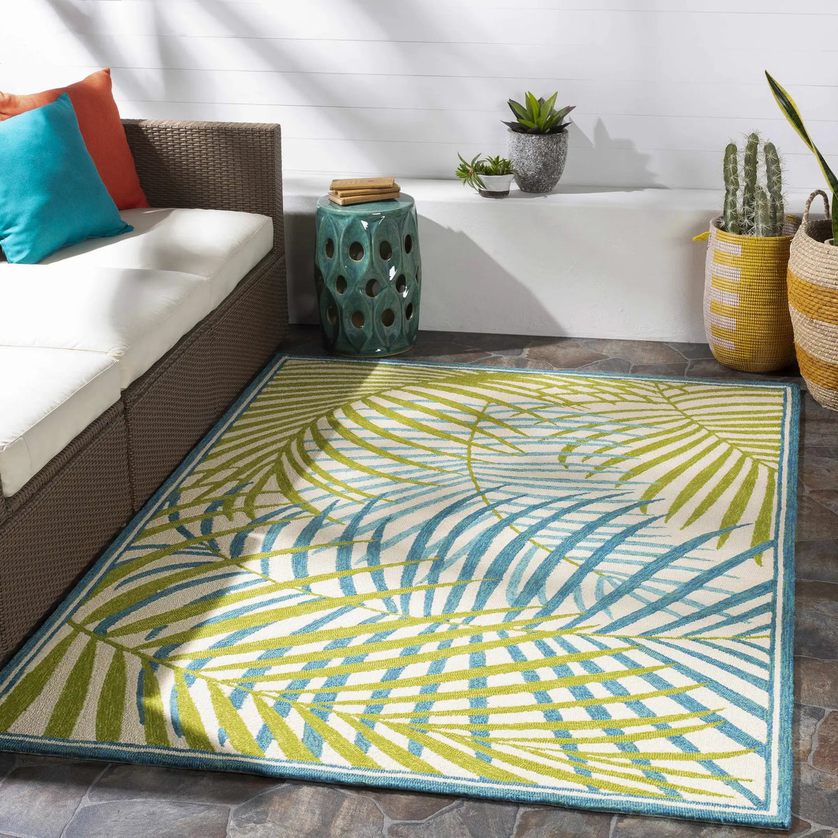 Castlerock Outdoor Area Rug - Clearance, installed in a room