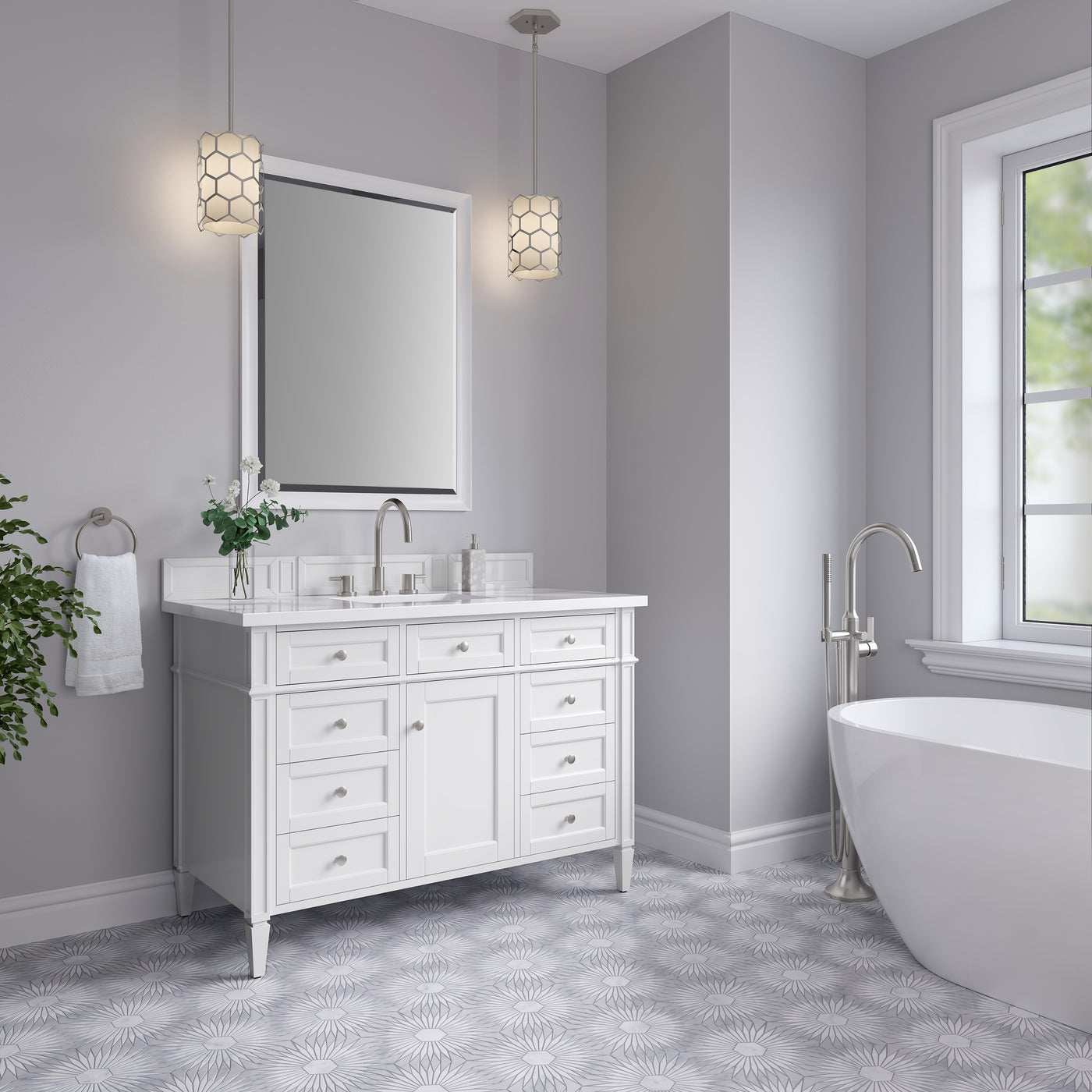 James Martin Brittany 48" Single Bathroom Vanity, Bright White, view 29