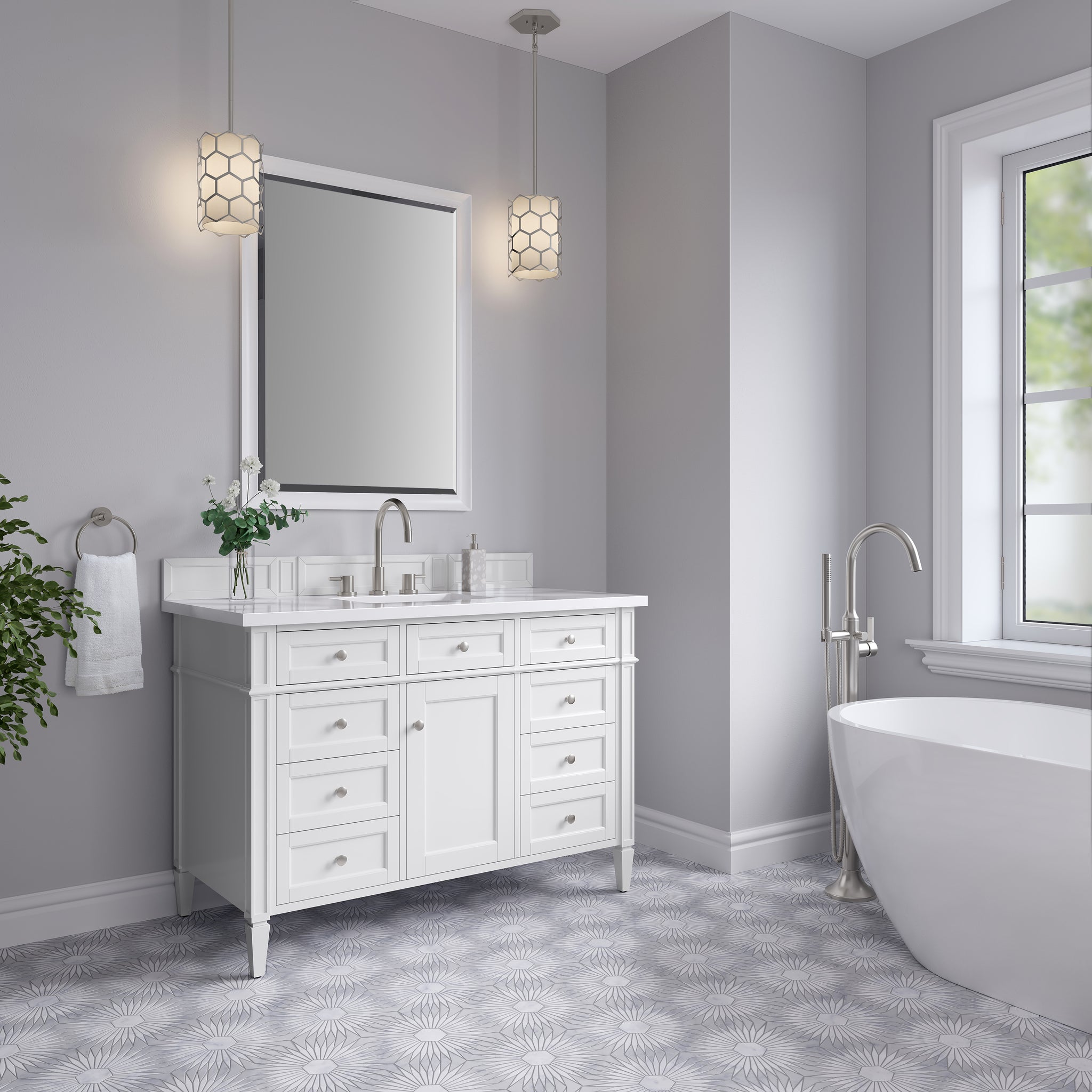 James Martin Brittany 48" Single Bathroom Vanity, Bright White, view 29