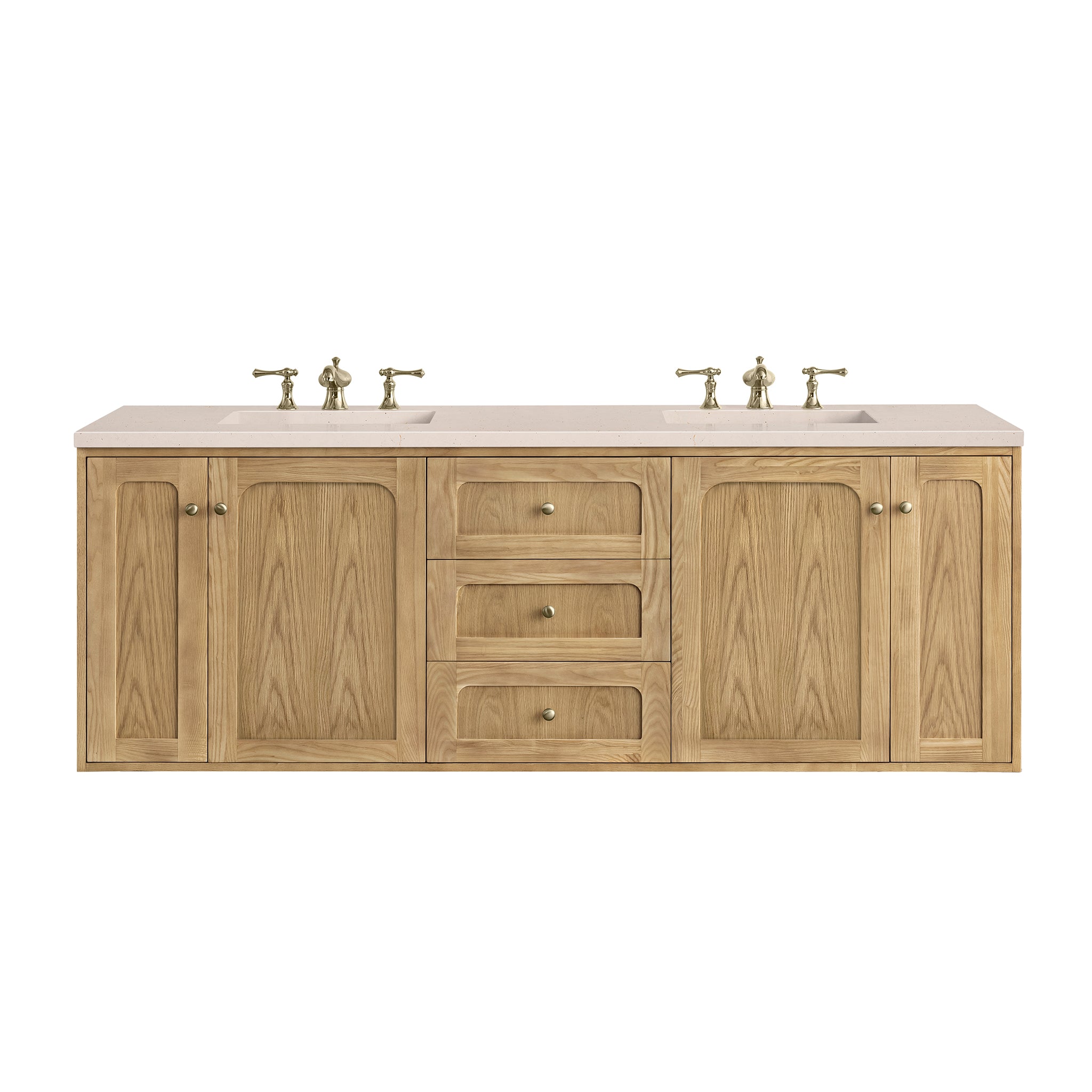 James Martin Laurent 72" Dual Mount Double Bathroom Vanity, Light Natural Oak, view 20