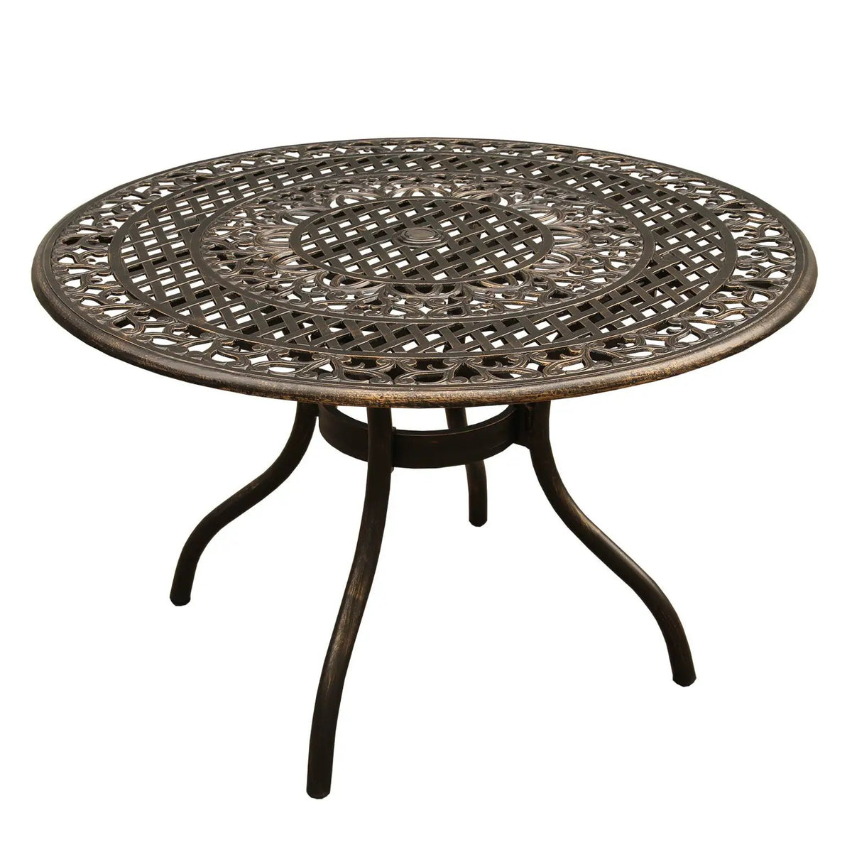 Ornate Outdoor Elegant Aluminum 48-in Round Patio Dining Table by Sharicks