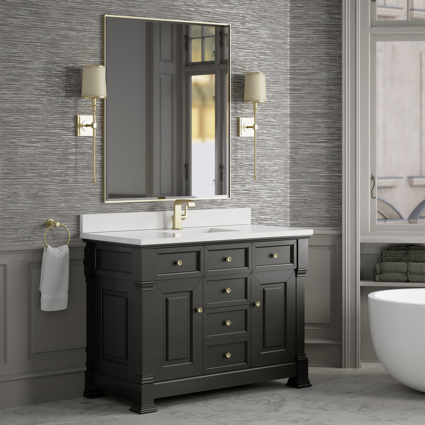 James Martin Brookfield 48" Single Bathroom Vanity, Black Onyx, view 40