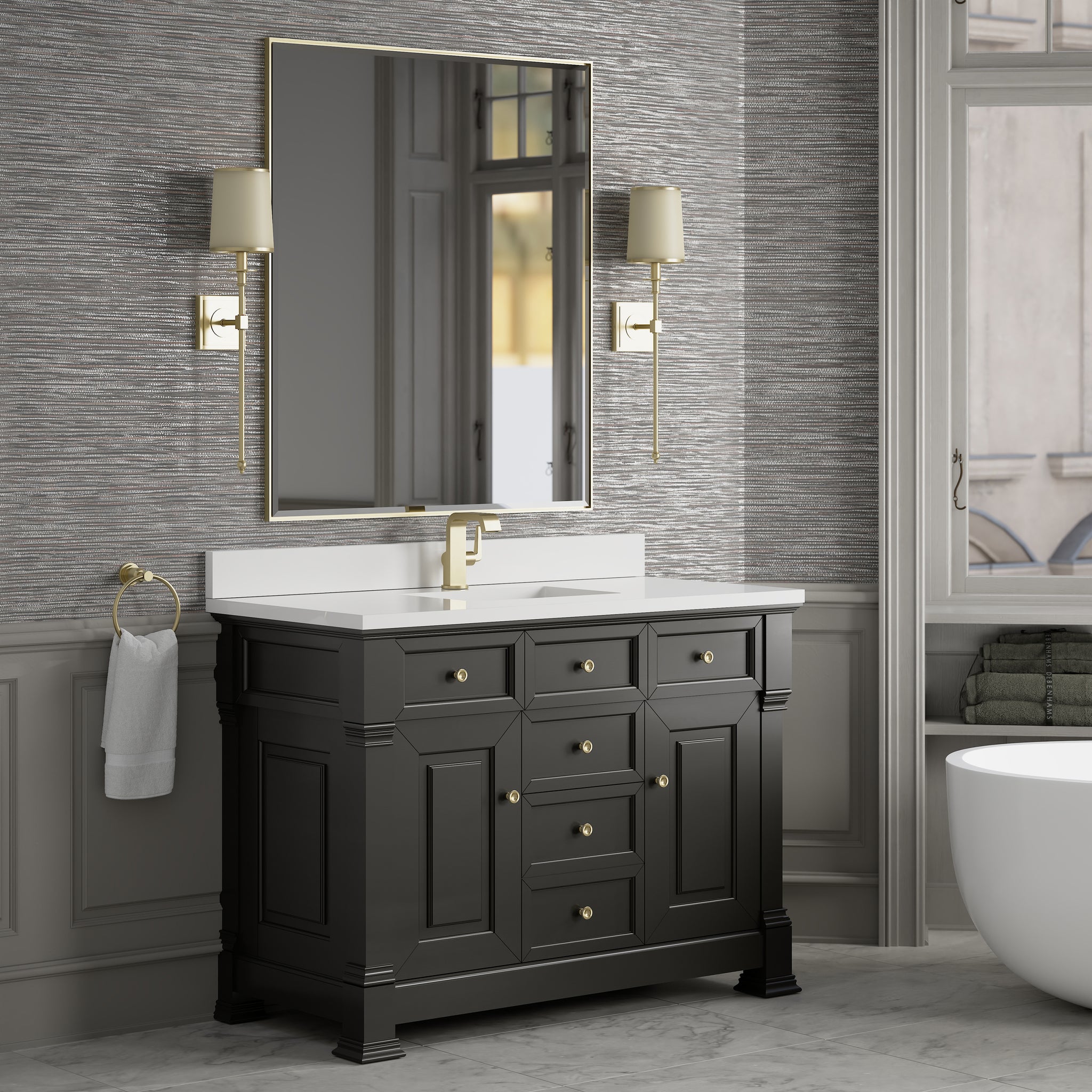 James Martin Brookfield 48" Single Bathroom Vanity, Black Onyx, view 40