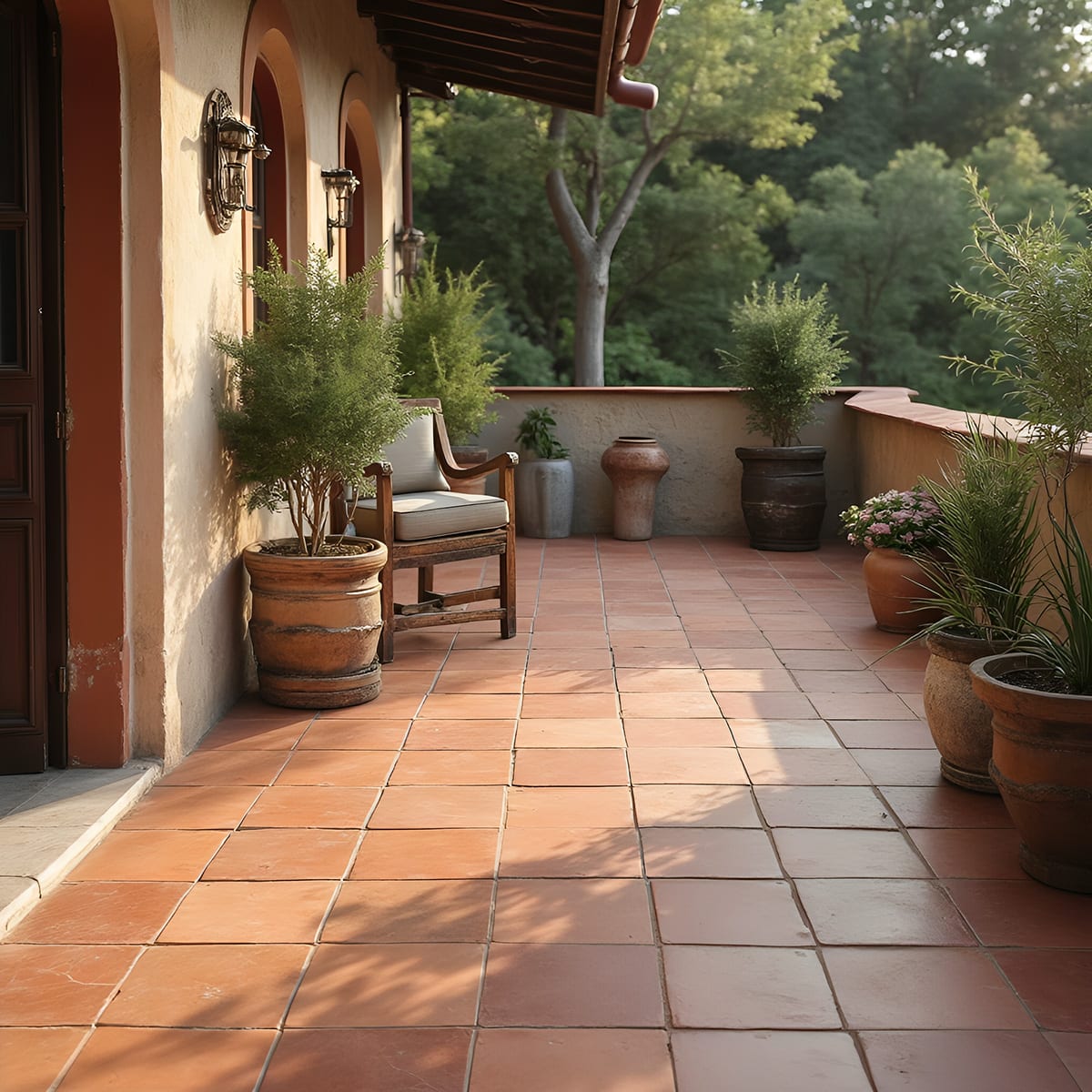Cuadrado Natural Square Terracotta Tiles 8x8 Terracotta Natural 8x8 Tiles — 2