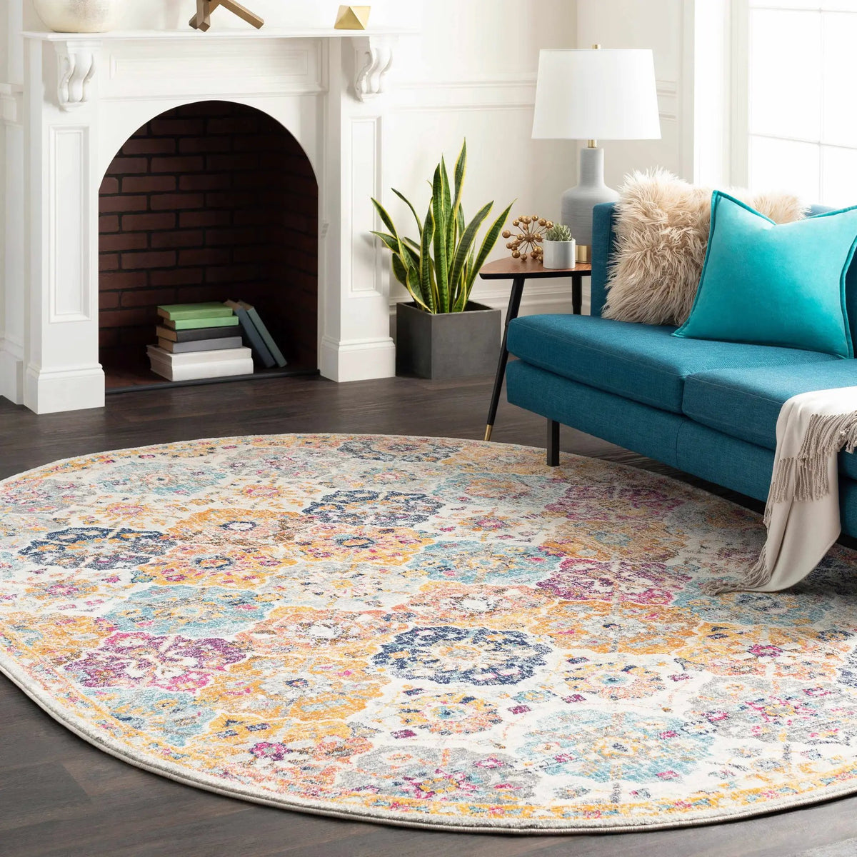 Custar Colorful Area Rug, installed in a room 6