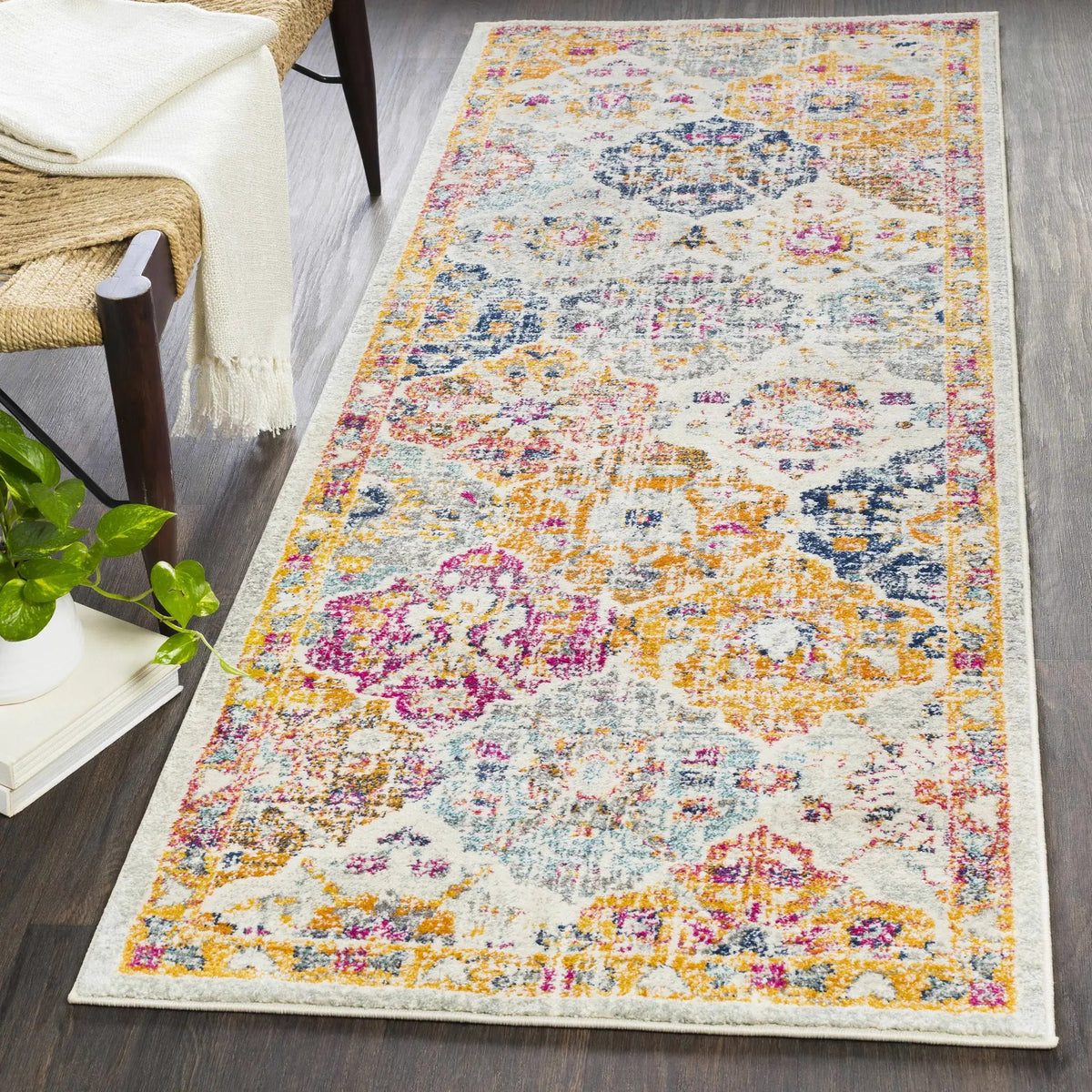 Custar Colorful Area Rug, installed in a room 4