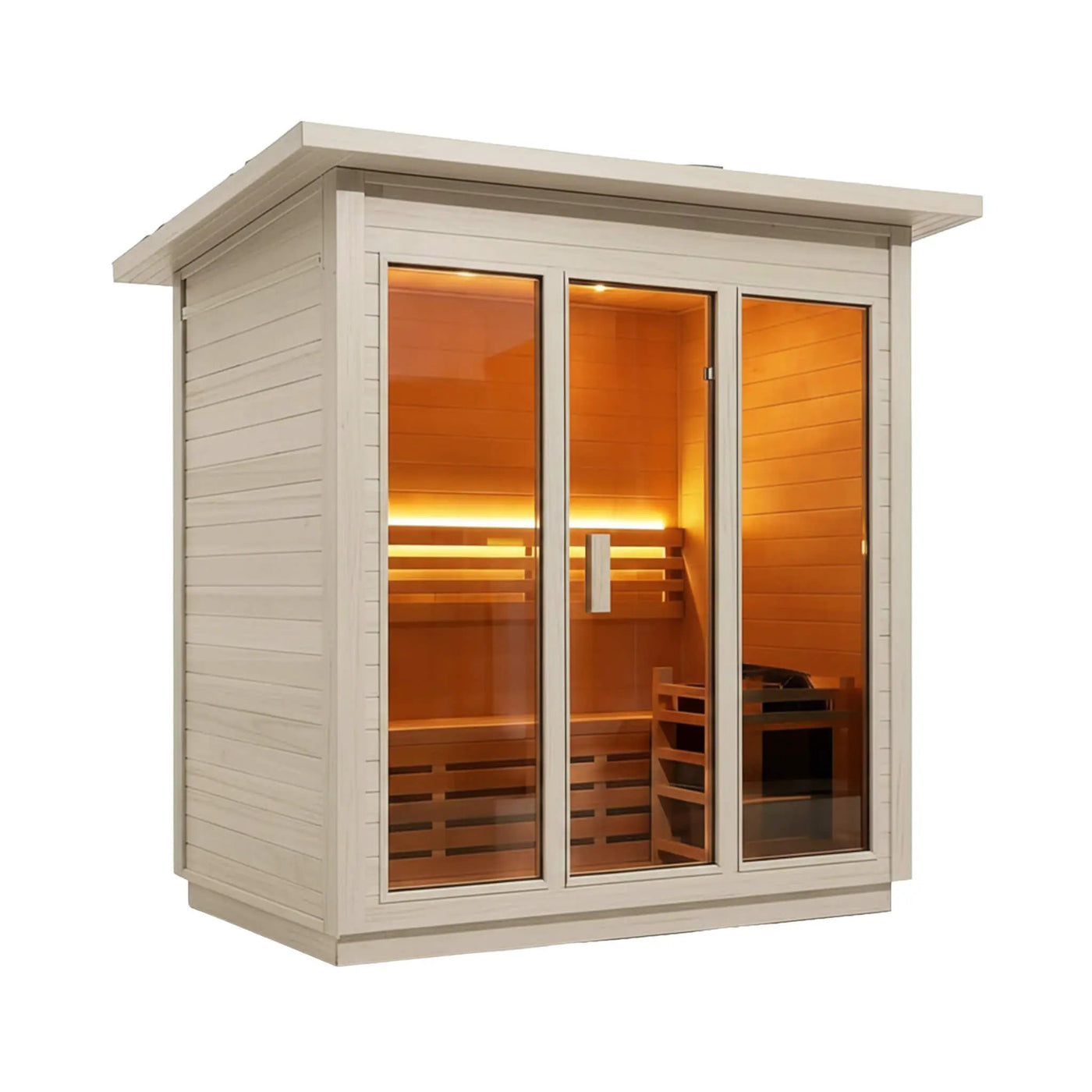Custom 6-Person Luxury Spruce Outdoor Steam Sauna With Heater And Stones [Made-To-Order] (SAK20378) by SAKSBY WHOLESALE