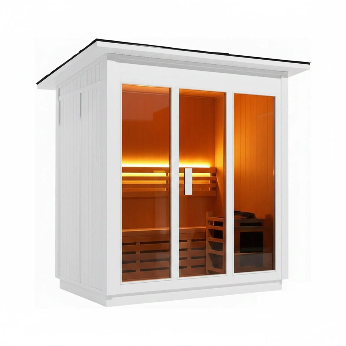 Custom 6-Person Luxury Canadian Hemlock Outdoor Steam Sauna With Heater And Stones [Made-To-Order] (SAK63821) by SAKSBY WHOLESALE