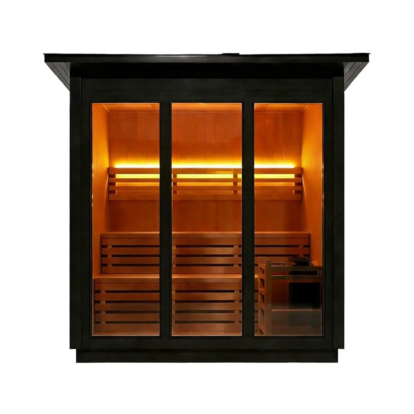 Custom 6-Person Luxury Canadian Red Cedar Outdoor Steam Sauna With Heater And Stones [Made-To-Order] (SAK78615) by SAKSBY WHOLESALE