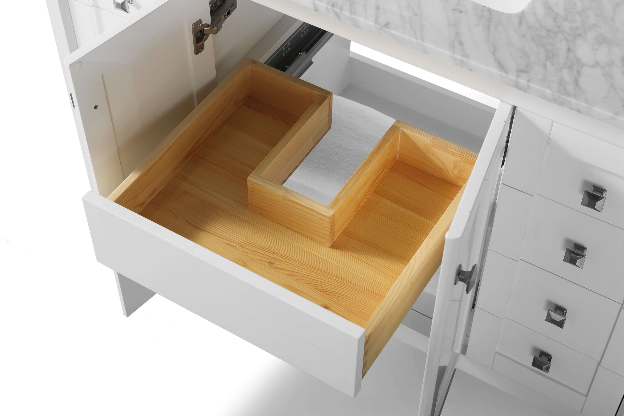 Shelton Bathroom Vanity with Sink and Carrara White Marble Top Cabinet Set by Ancerre Designs