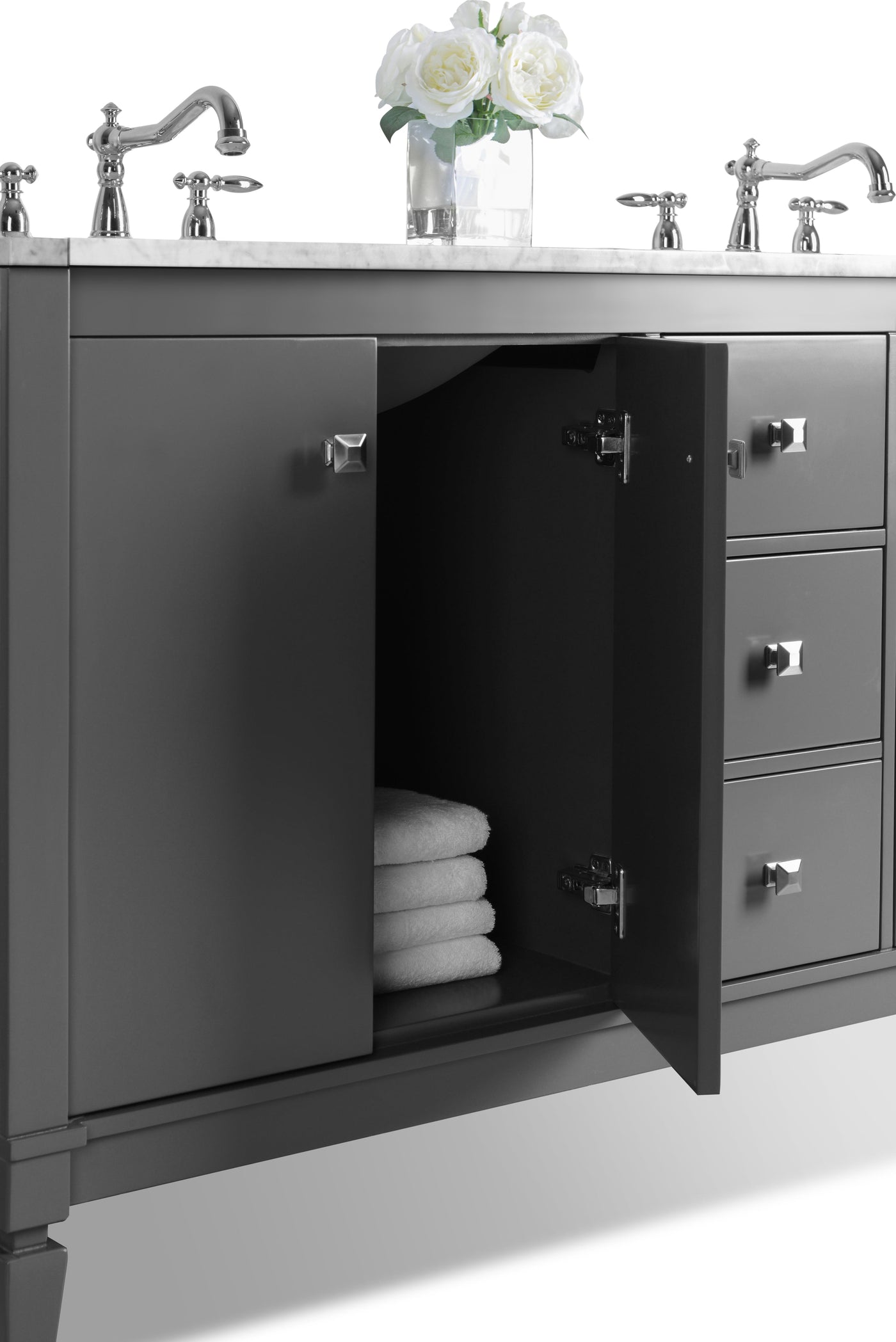 Kayleigh Bathroom Vanity with Sink and Carrara White Marble Top Cabinet Set by Ancerre Designs