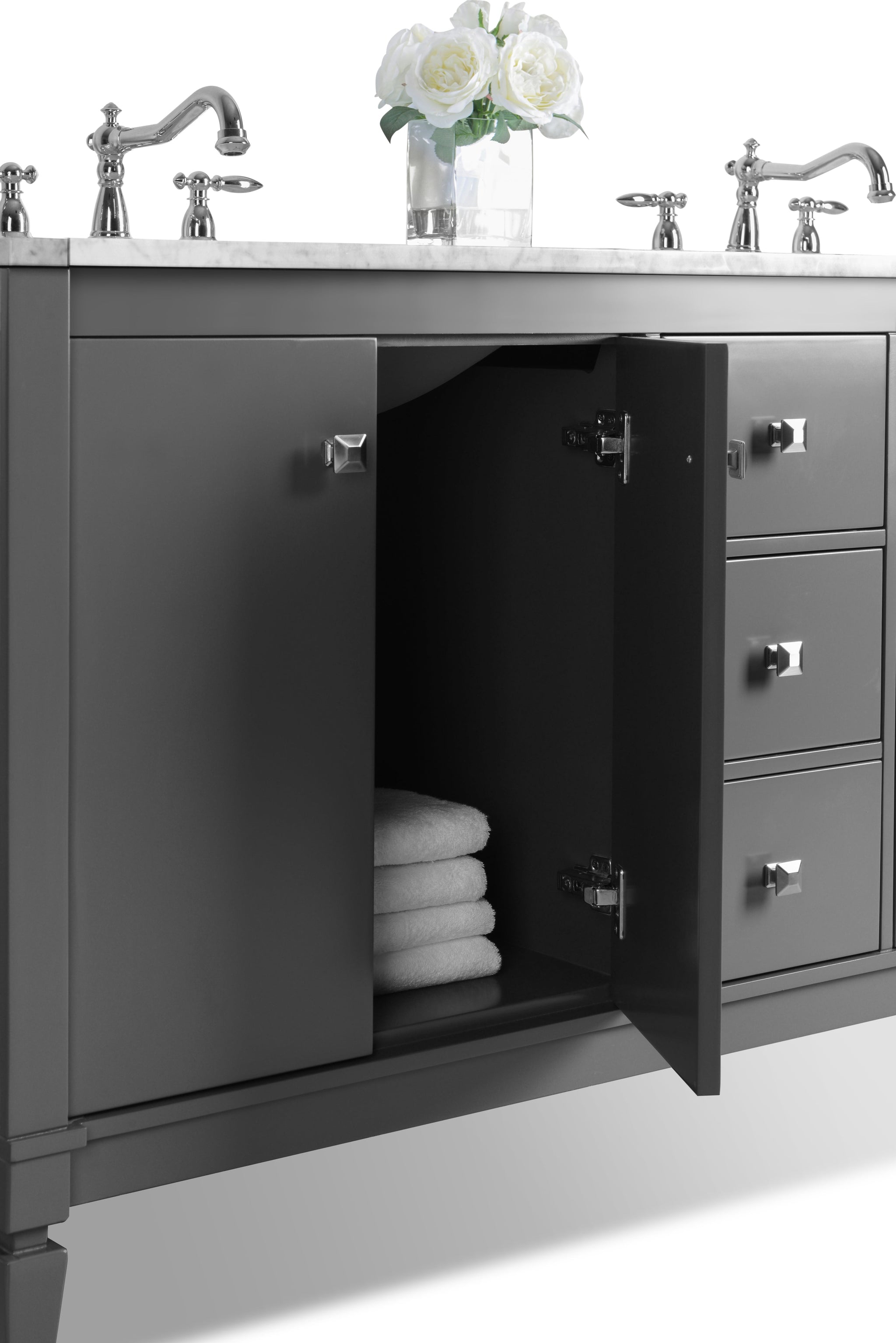 Kayleigh Bathroom Vanity with Sink and Carrara White Marble Top Cabinet Set by Ancerre Designs