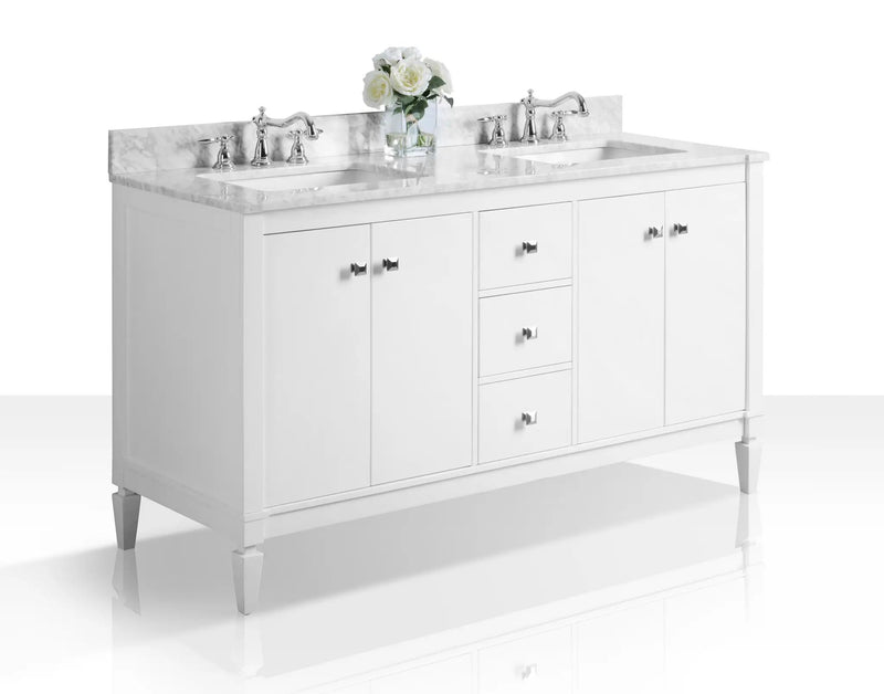 Kayleigh Bathroom Vanity with Sink and Carrara White Marble Top Cabinet Set by Ancerre Designs