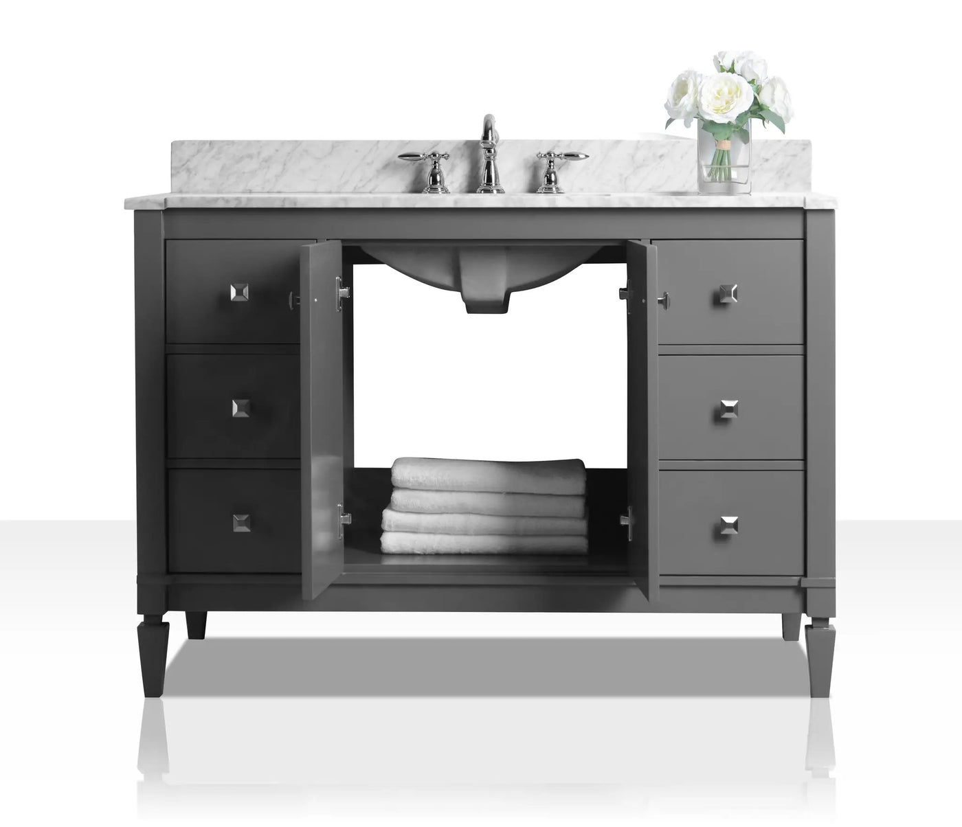 Kayleigh Bathroom Vanity with Sink and Carrara White Marble Top Cabinet Set by Ancerre Designs