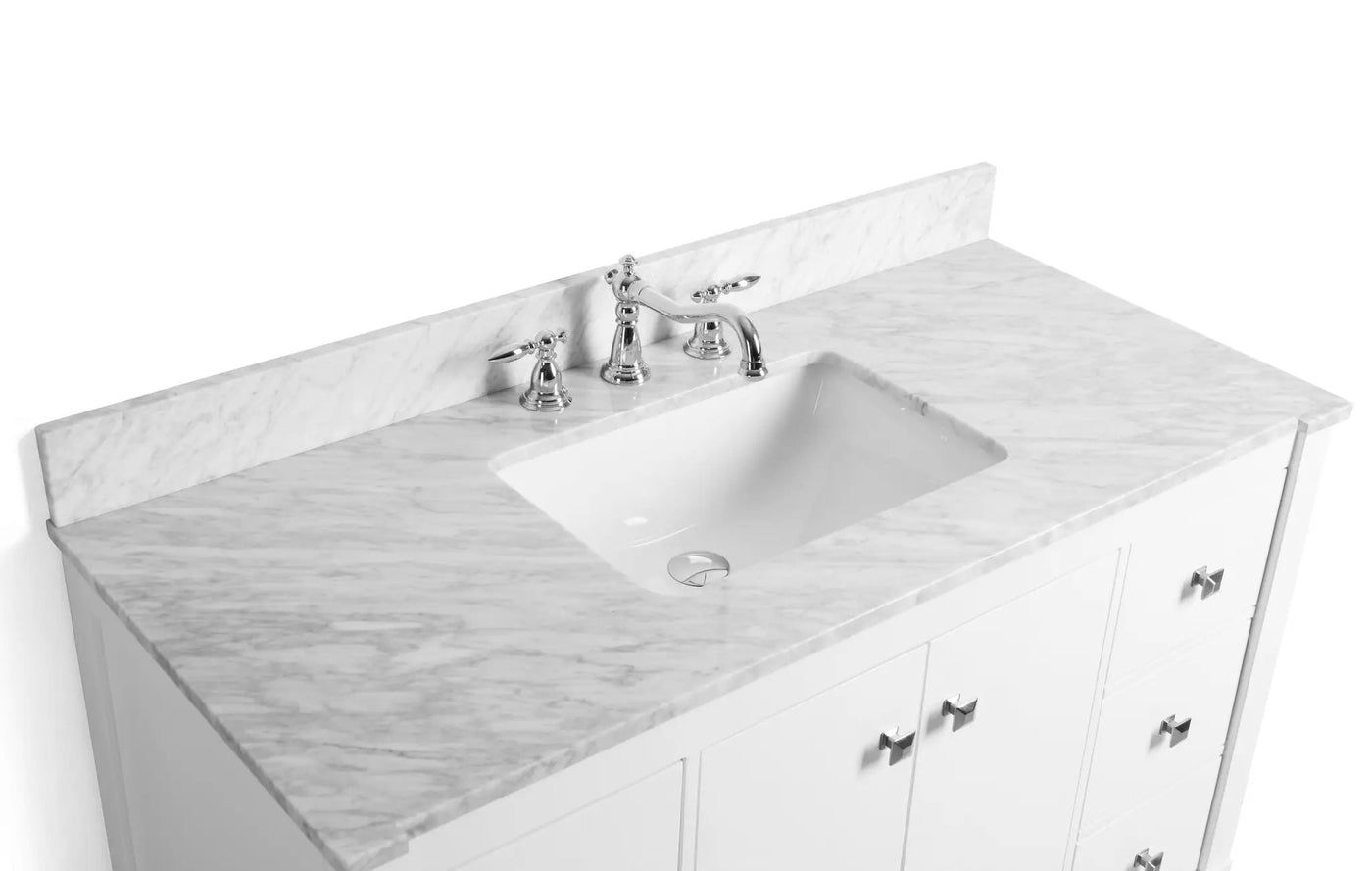Kayleigh Bathroom Vanity with Sink and Carrara White Marble Top Cabinet Set by Ancerre Designs